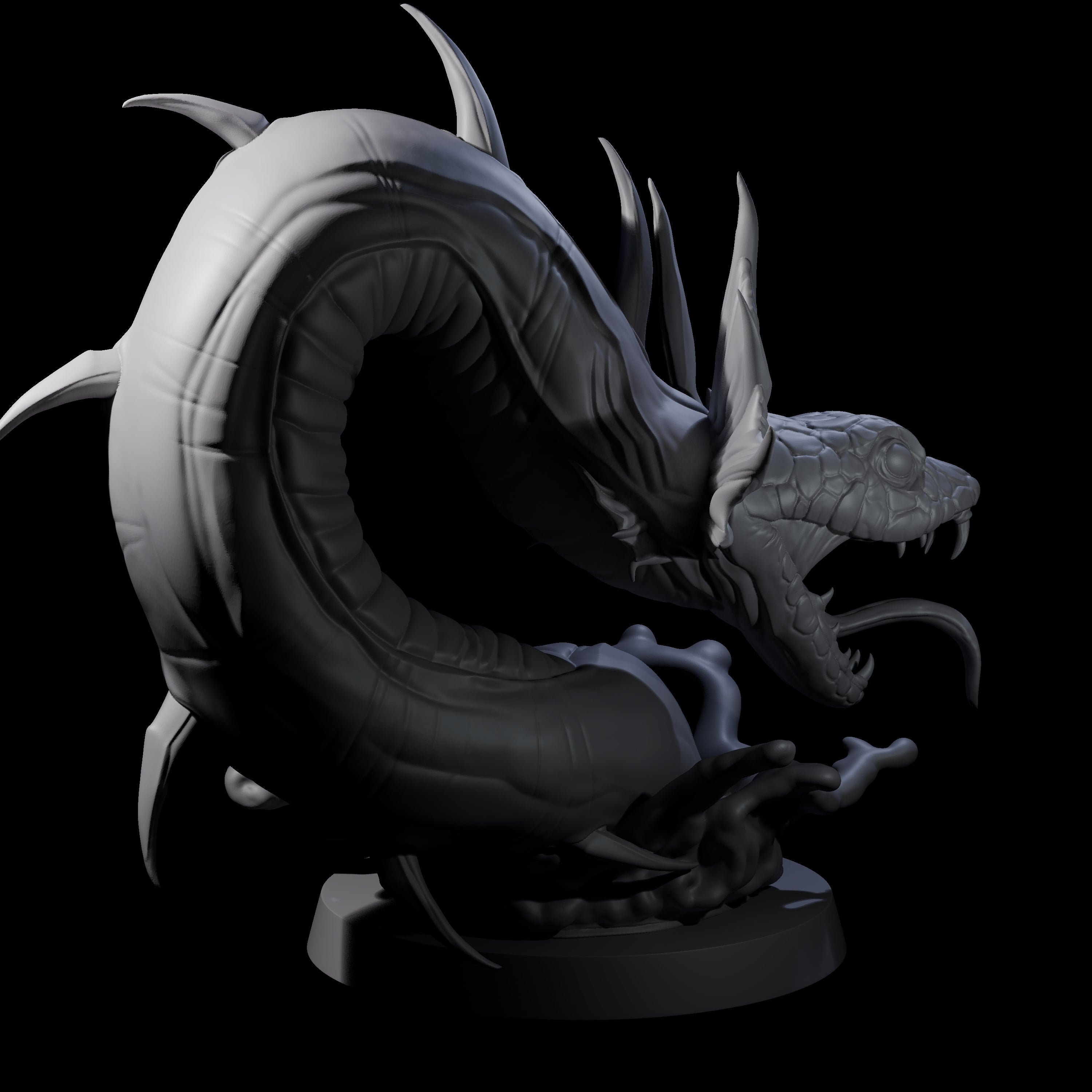 Coiled Snake Worm Miniature for Dungeons and Dragons, Pathfinder or other TTRPGs