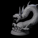 Coiled Snake Worm Miniature for Dungeons and Dragons, Pathfinder or other TTRPGs