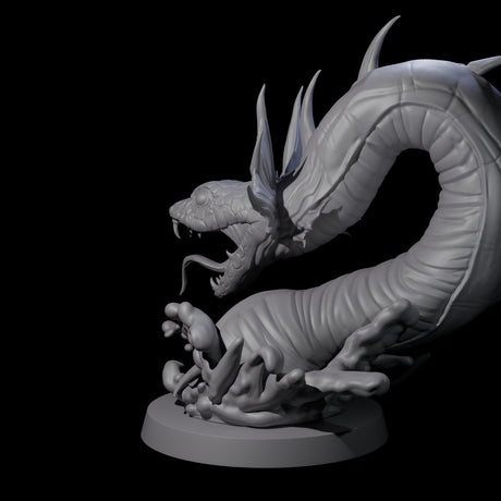 Coiled Snake Worm Miniature for Dungeons and Dragons, Pathfinder or other TTRPGs