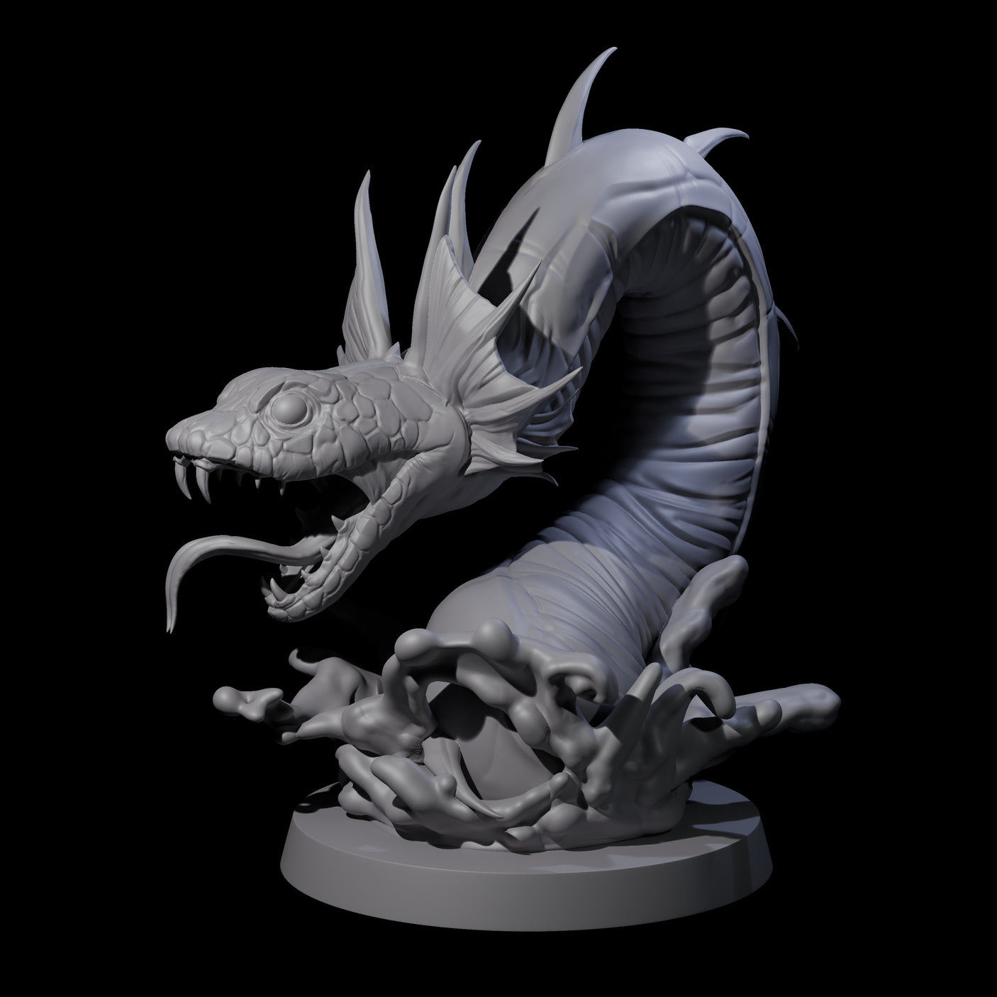 Coiled Snake Worm Miniature for Dungeons and Dragons, Pathfinder or other TTRPGs