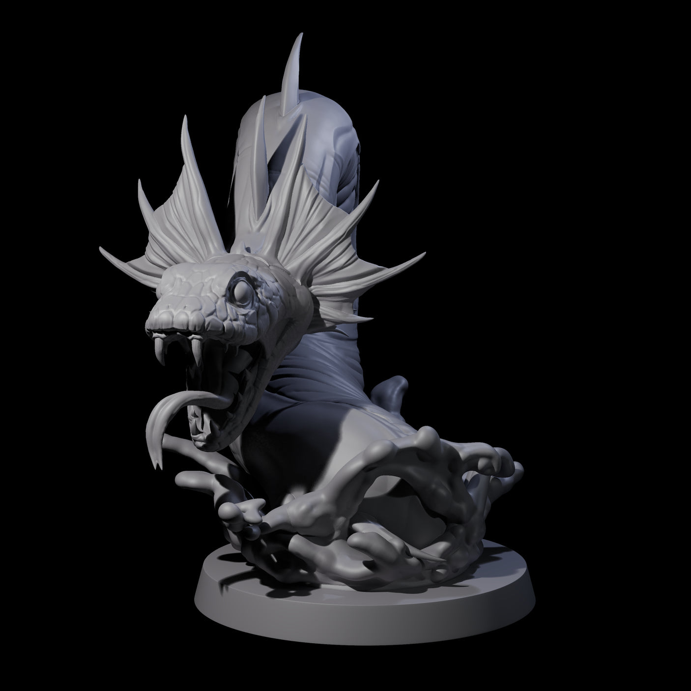 Coiled Snake Worm Miniature for Dungeons and Dragons, Pathfinder or other TTRPGs