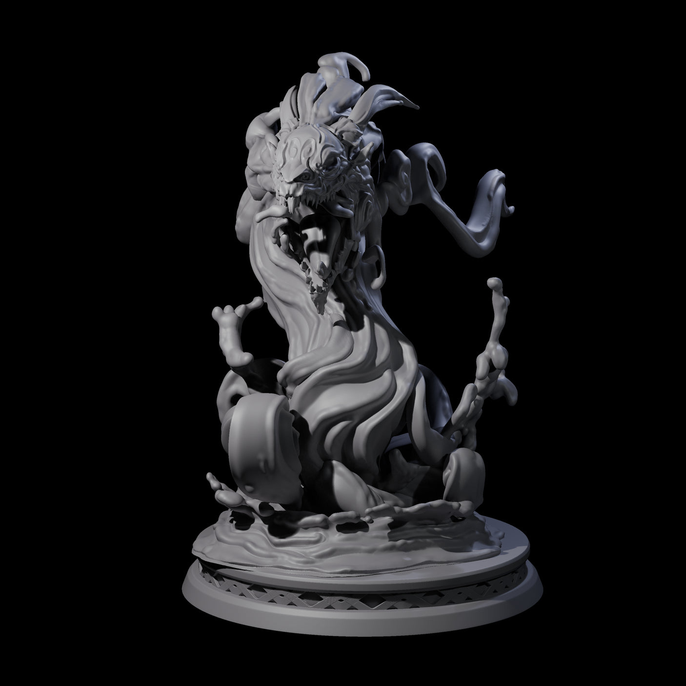Coiled Water Elemental Miniature for Dungeons and Dragons, Pathfinder or other TTRPGs