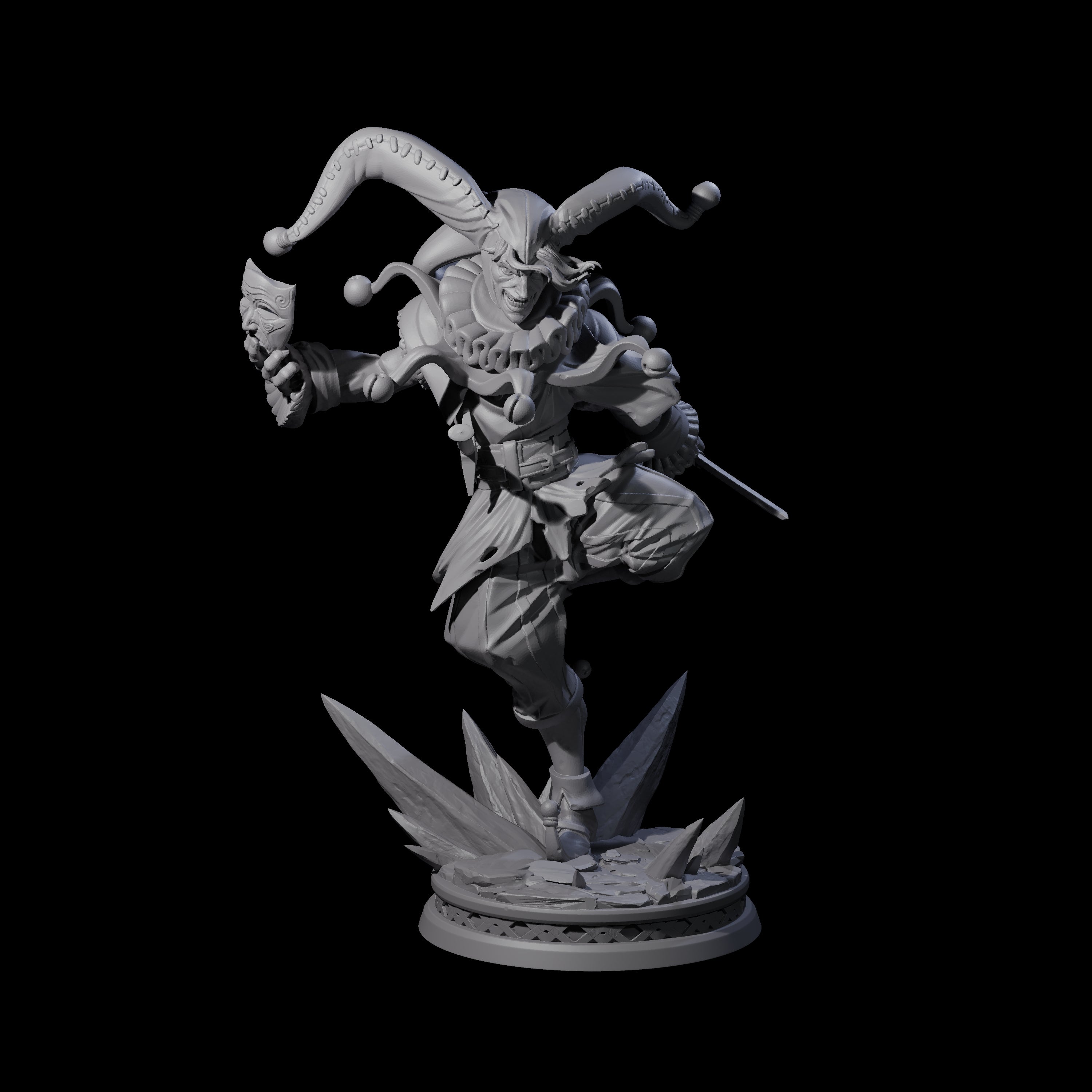 Combat Jester Miniature for Dungeons and Dragons, Pathfinder or other TTRPGs