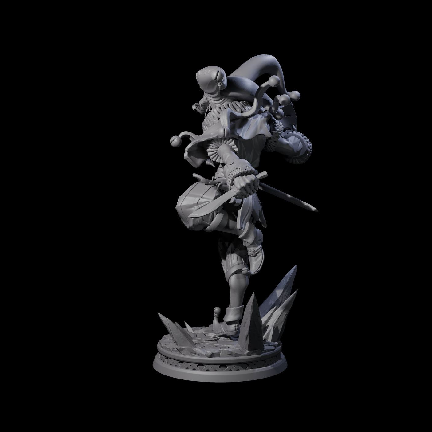 Combat Jester Miniature for Dungeons and Dragons, Pathfinder or other TTRPGs