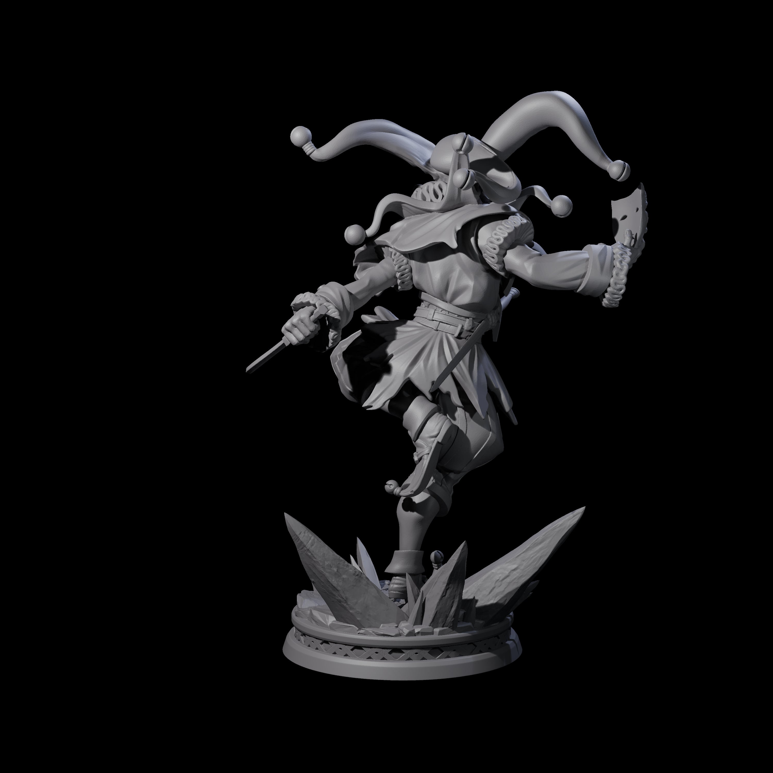 Combat Jester Miniature for Dungeons and Dragons, Pathfinder or other TTRPGs