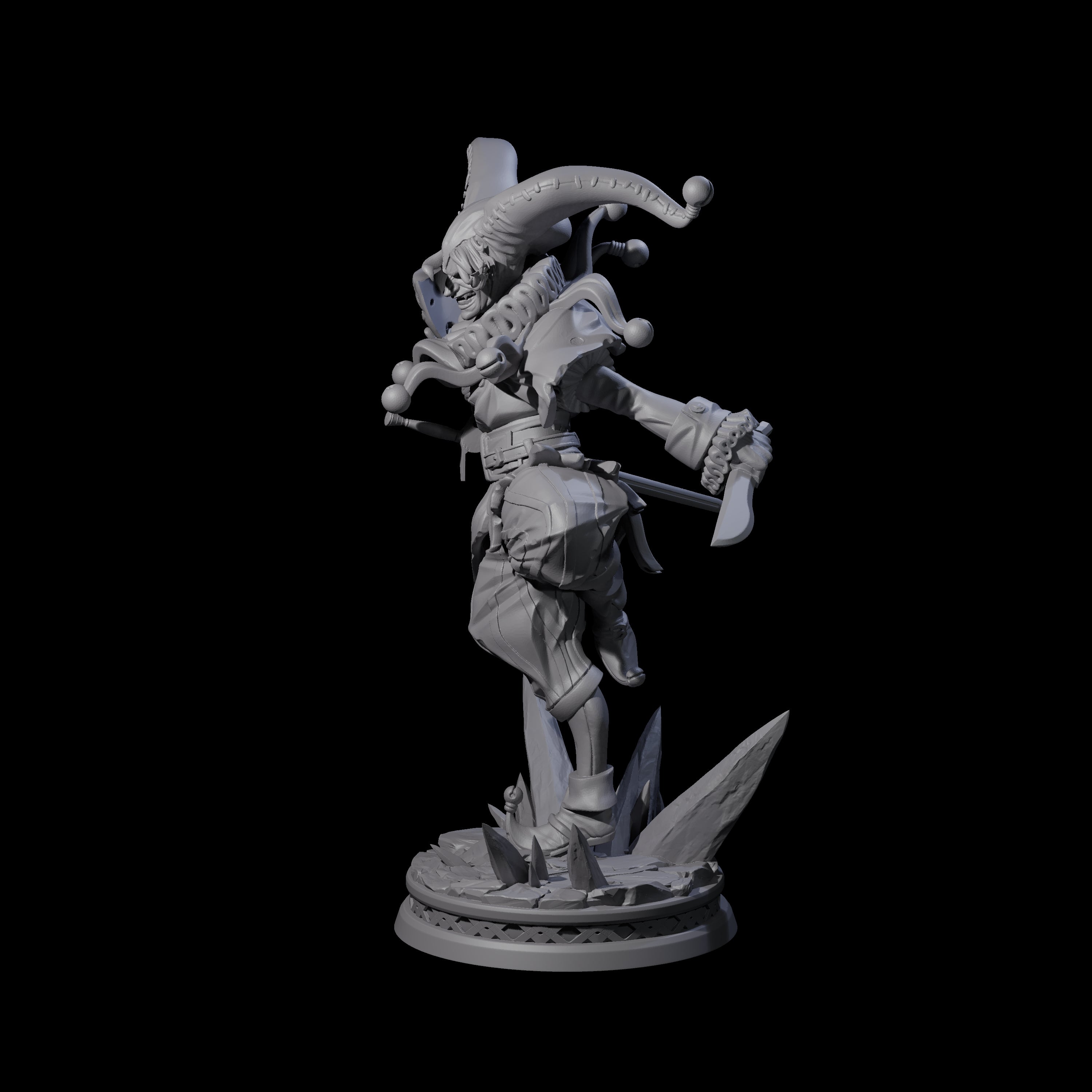 Combat Jester Miniature for Dungeons and Dragons, Pathfinder or other TTRPGs