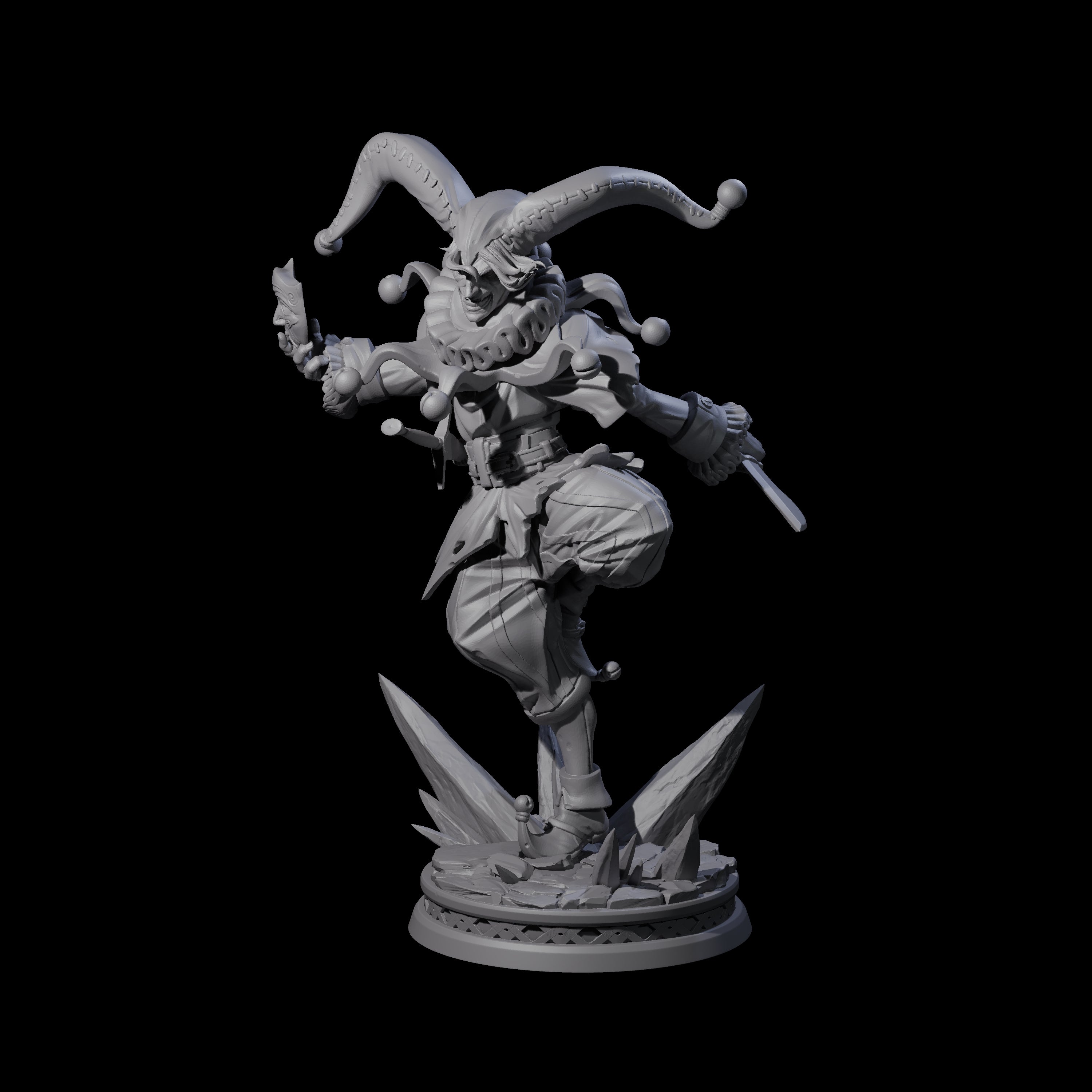 Combat Jester Miniature for Dungeons and Dragons, Pathfinder or other TTRPGs