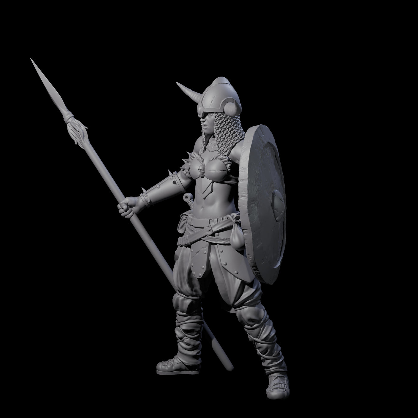Come At Me Female Barbarian Miniature for Dungeons and Dragons, Pathfinder or other TTRPGs