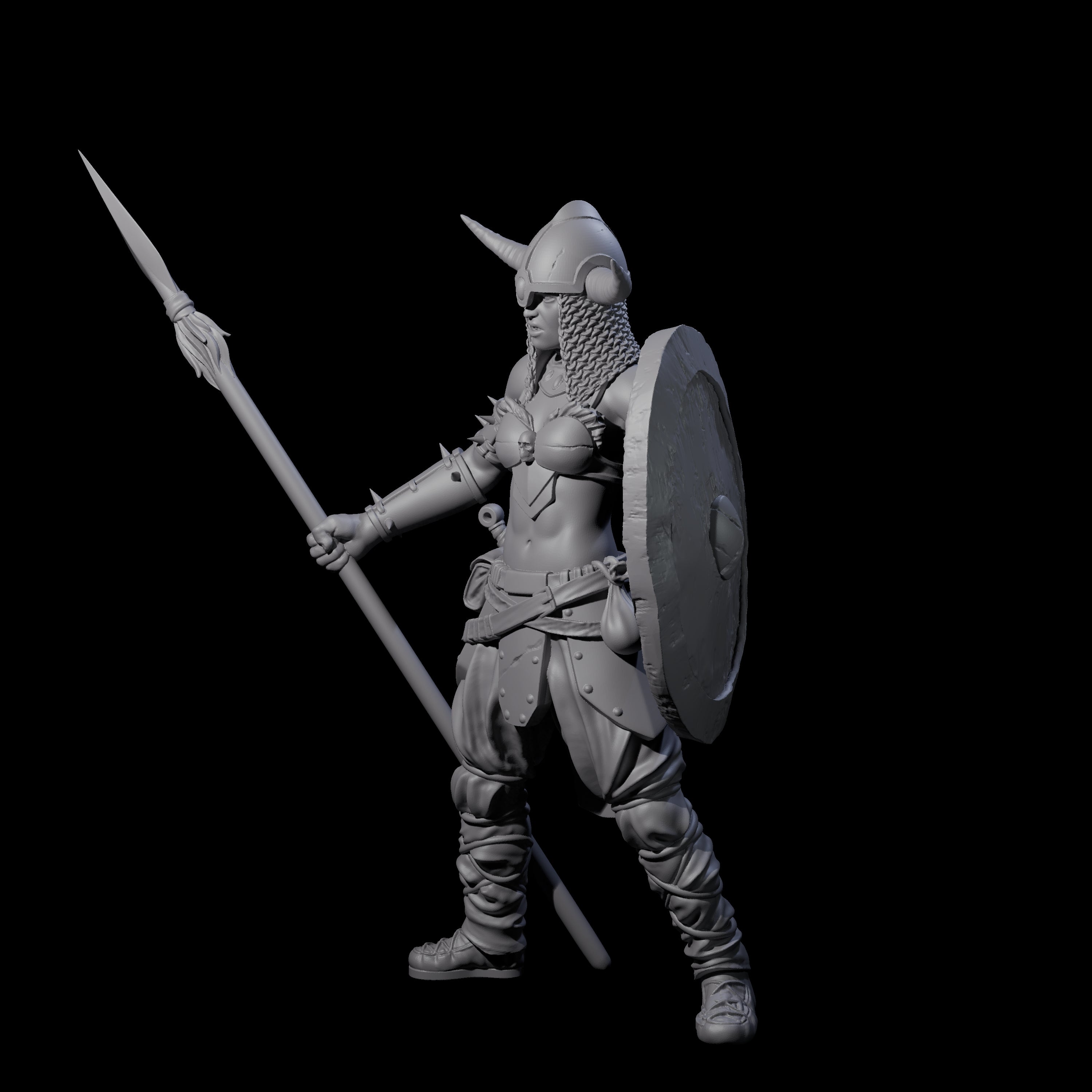 Come At Me Female Barbarian Miniature for Dungeons and Dragons, Pathfinder or other TTRPGs