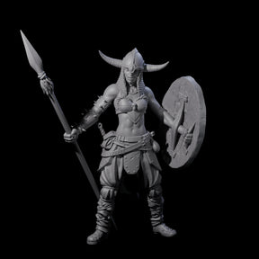 Come At Me Female Barbarian Miniature for Dungeons and Dragons, Pathfinder or other TTRPGs