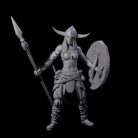 Come At Me Female Barbarian Miniature for Dungeons and Dragons, Pathfinder or other TTRPGs