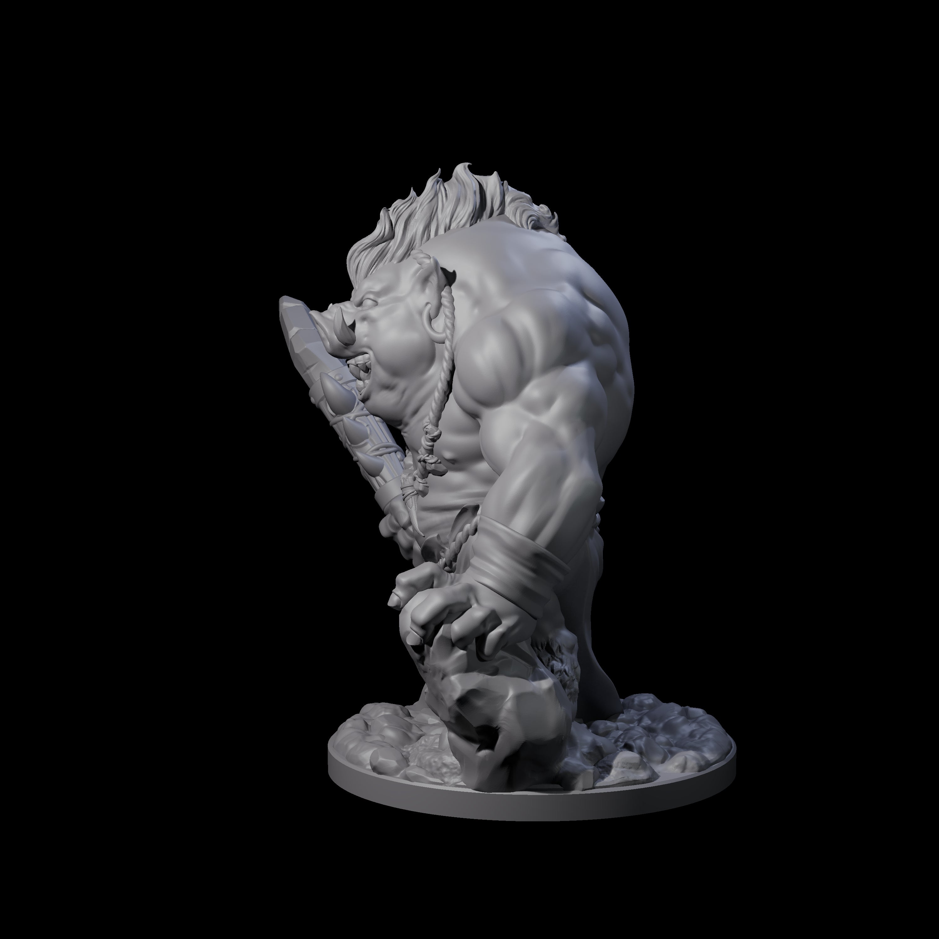 Come Out Swinging Boarman Brute A Miniature for Dungeons and Dragons, Pathfinder or other TTRPGs