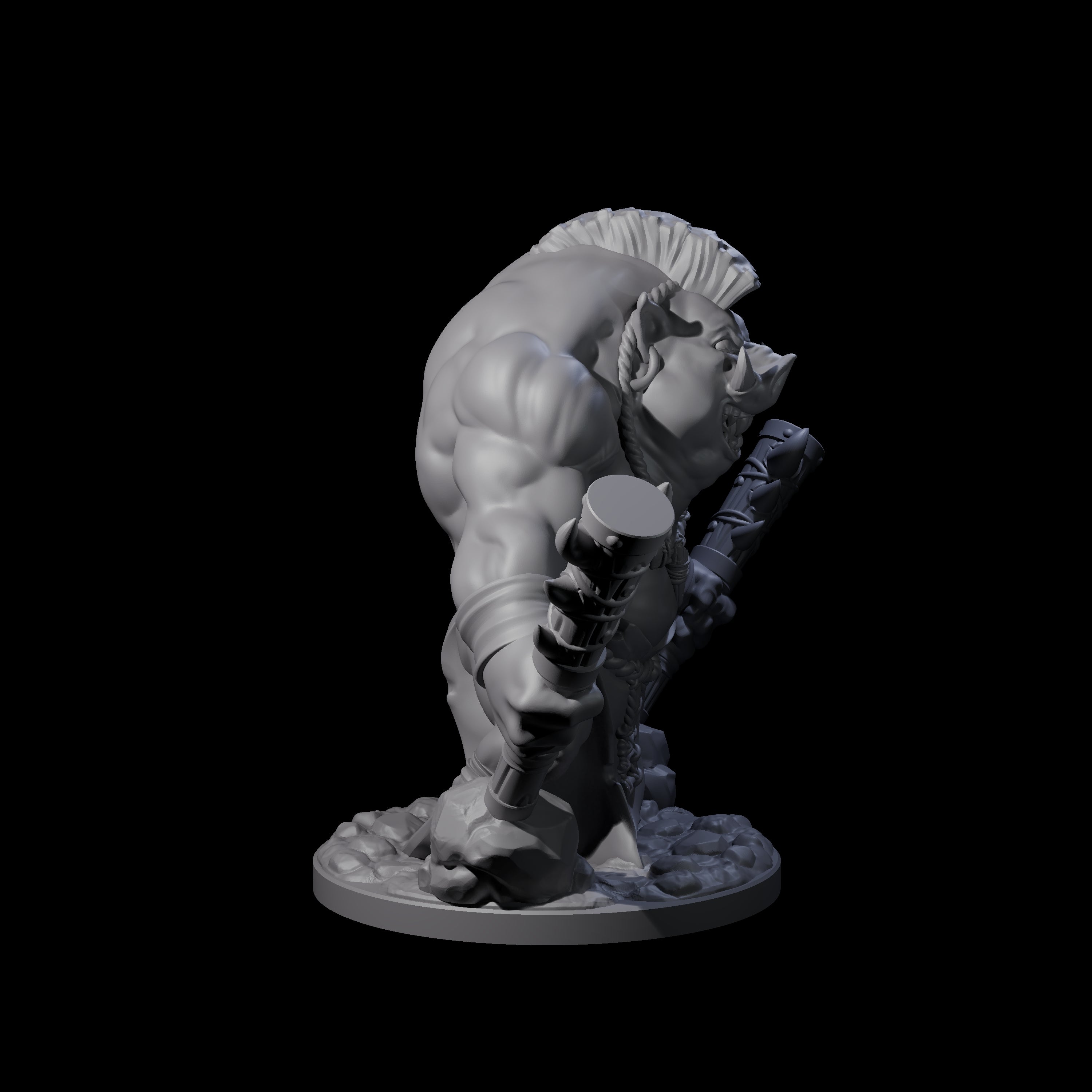 Come Out Swinging Boarman Brute B Miniature for Dungeons and Dragons, Pathfinder or other TTRPGs