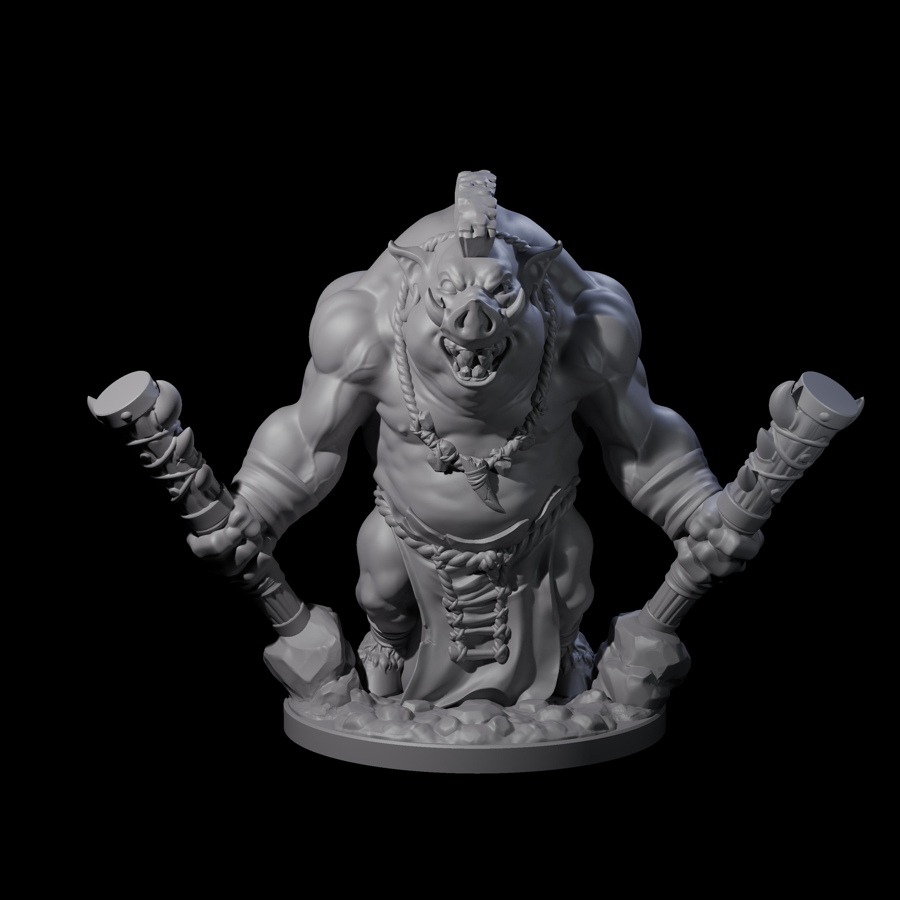 Come Out Swinging Boarman Brute B Miniature for Dungeons and Dragons, Pathfinder or other TTRPGs