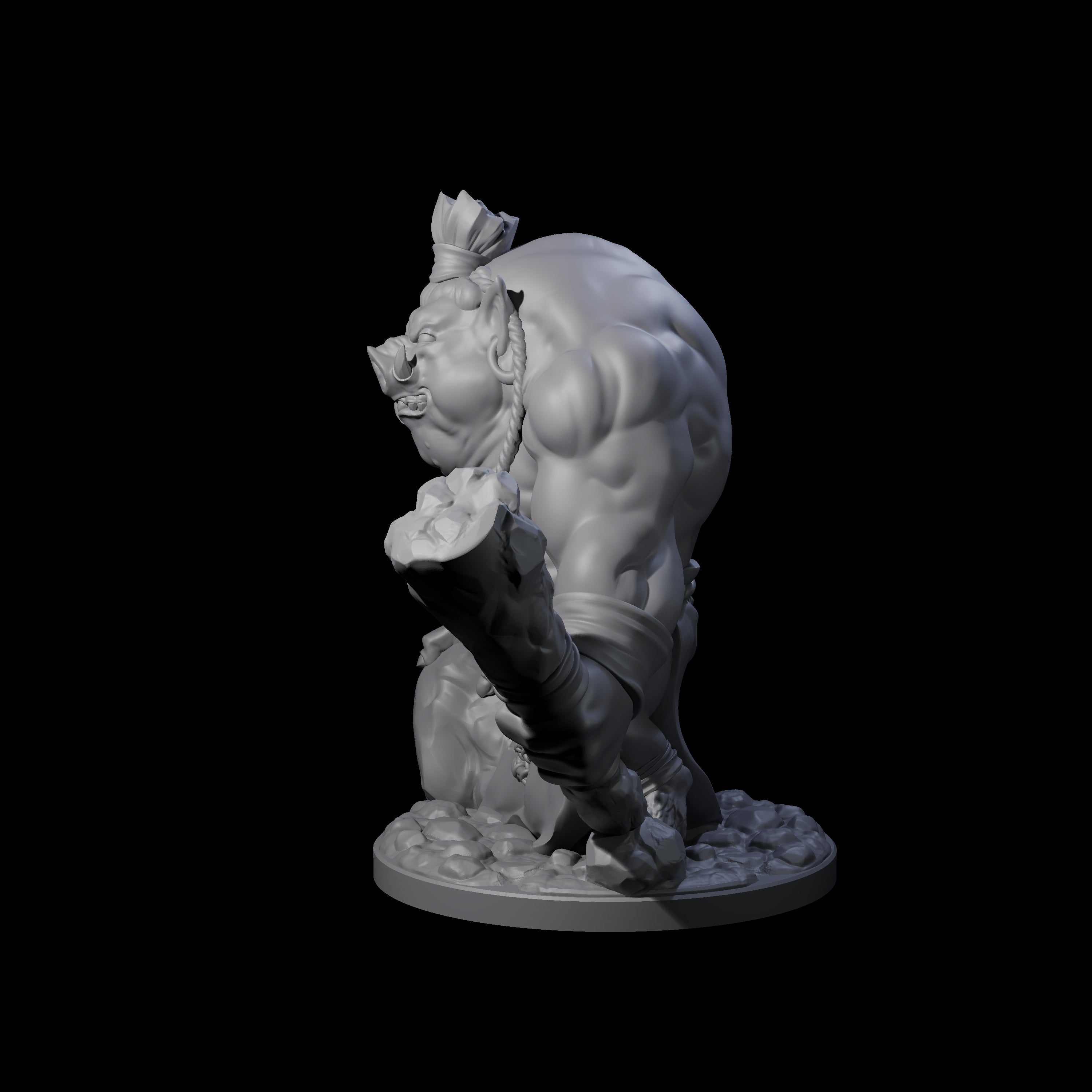 Come Out Swinging Boarman Brute C Miniature for Dungeons and Dragons, Pathfinder or other TTRPGs