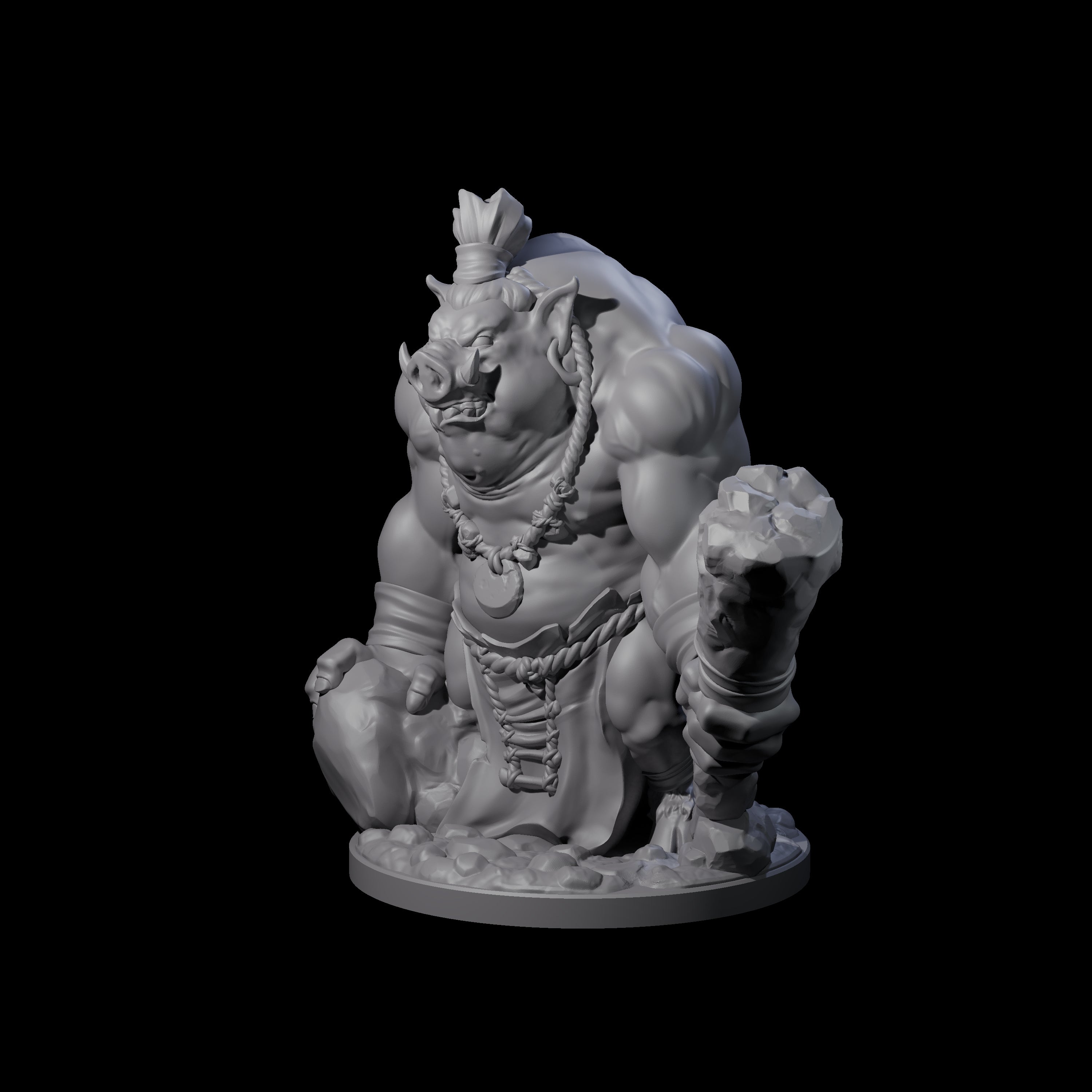 Come Out Swinging Boarman Brute C Miniature for Dungeons and Dragons, Pathfinder or other TTRPGs