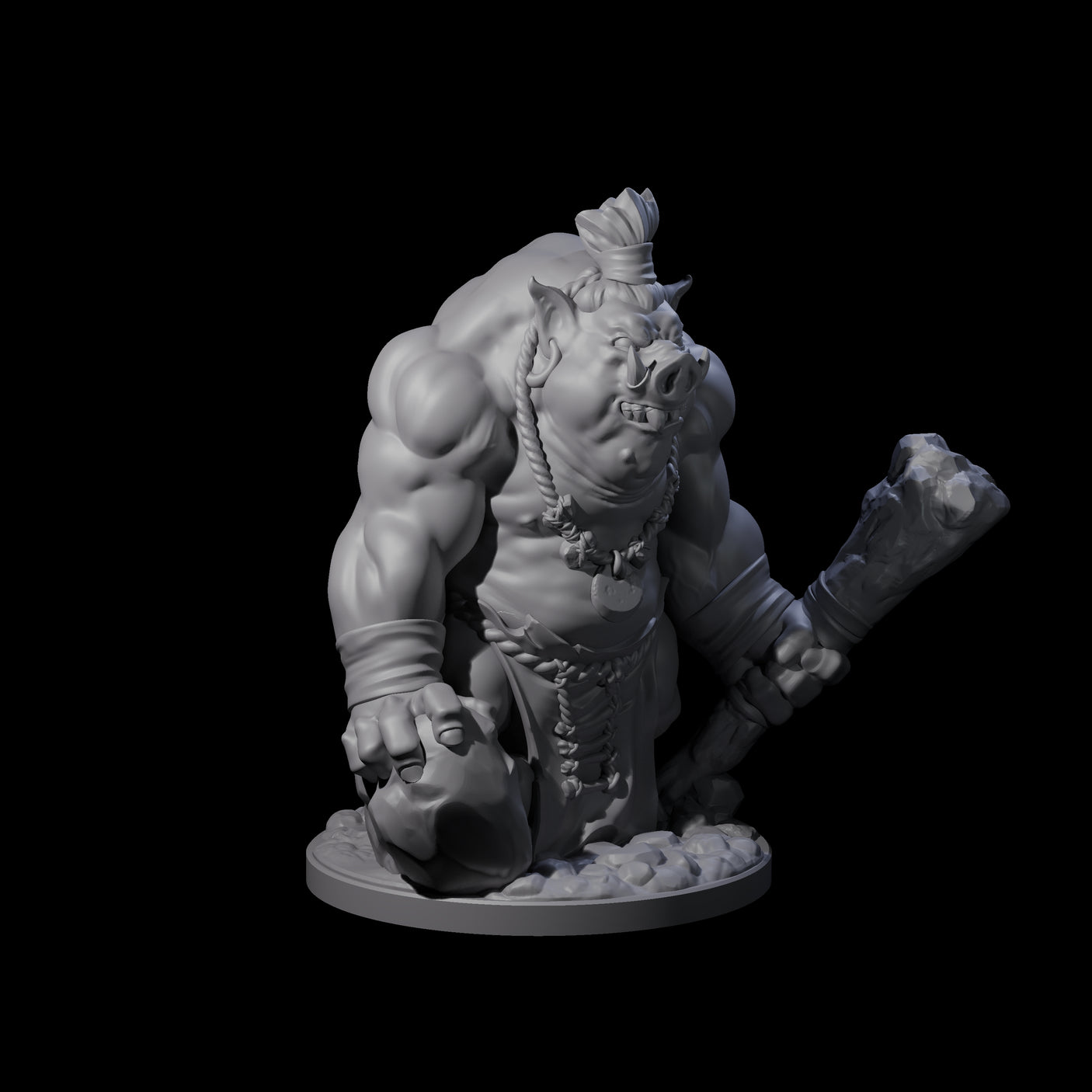 Come Out Swinging Boarman Brutes Miniature for Dungeons and Dragons, Pathfinder or other TTRPGs