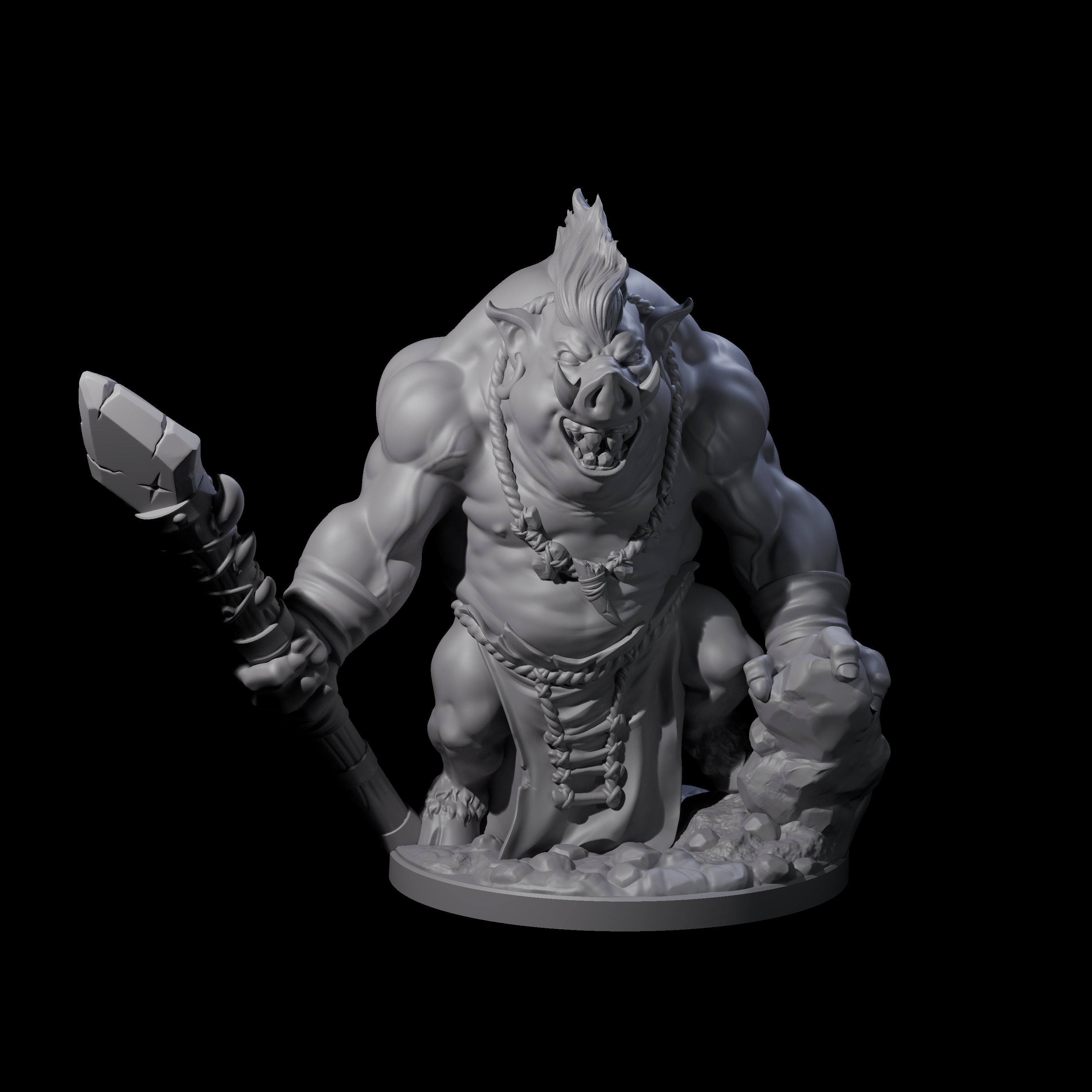 Come Out Swinging Boarman Brutes Miniature for Dungeons and Dragons, Pathfinder or other TTRPGs