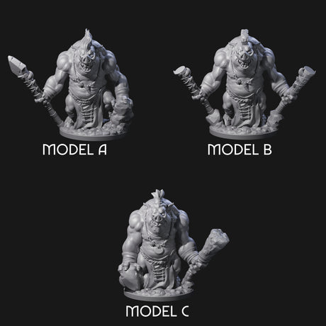Come Out Swinging Boarman Brutes Miniature for Dungeons and Dragons, Pathfinder or other TTRPGs