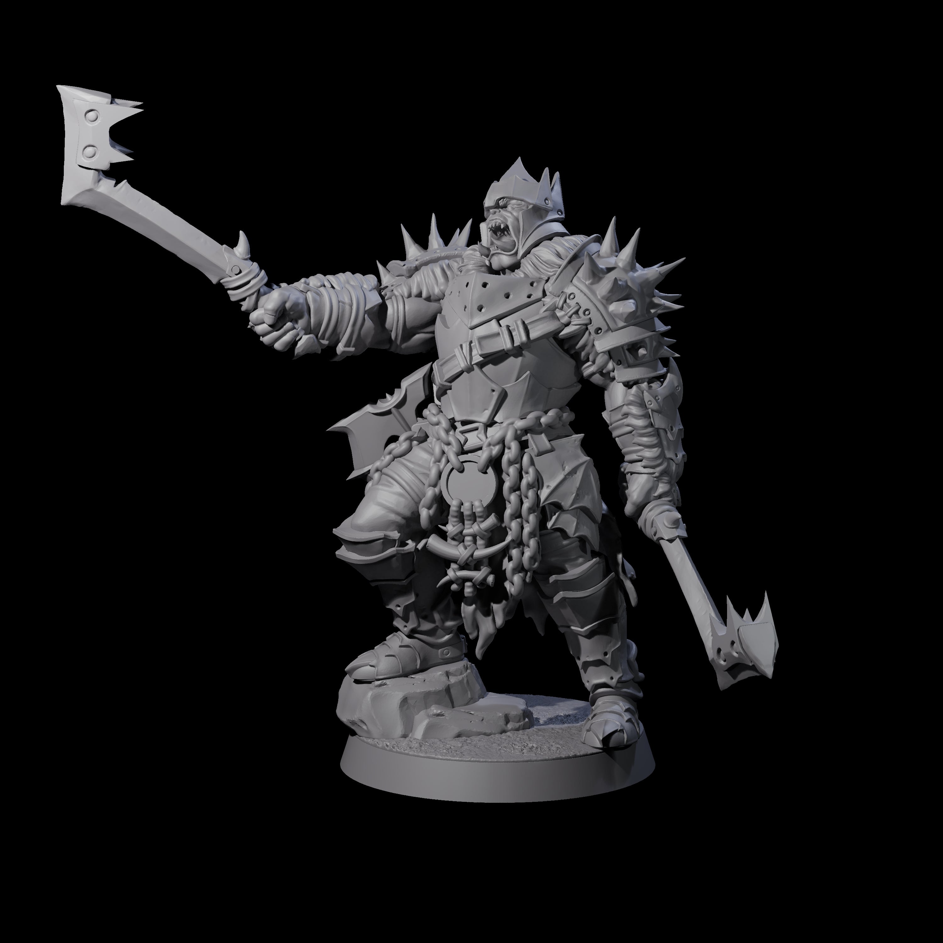Commanding General Orc Warlord Miniature for Dungeons and Dragons, Pathfinder or other TTRPGs