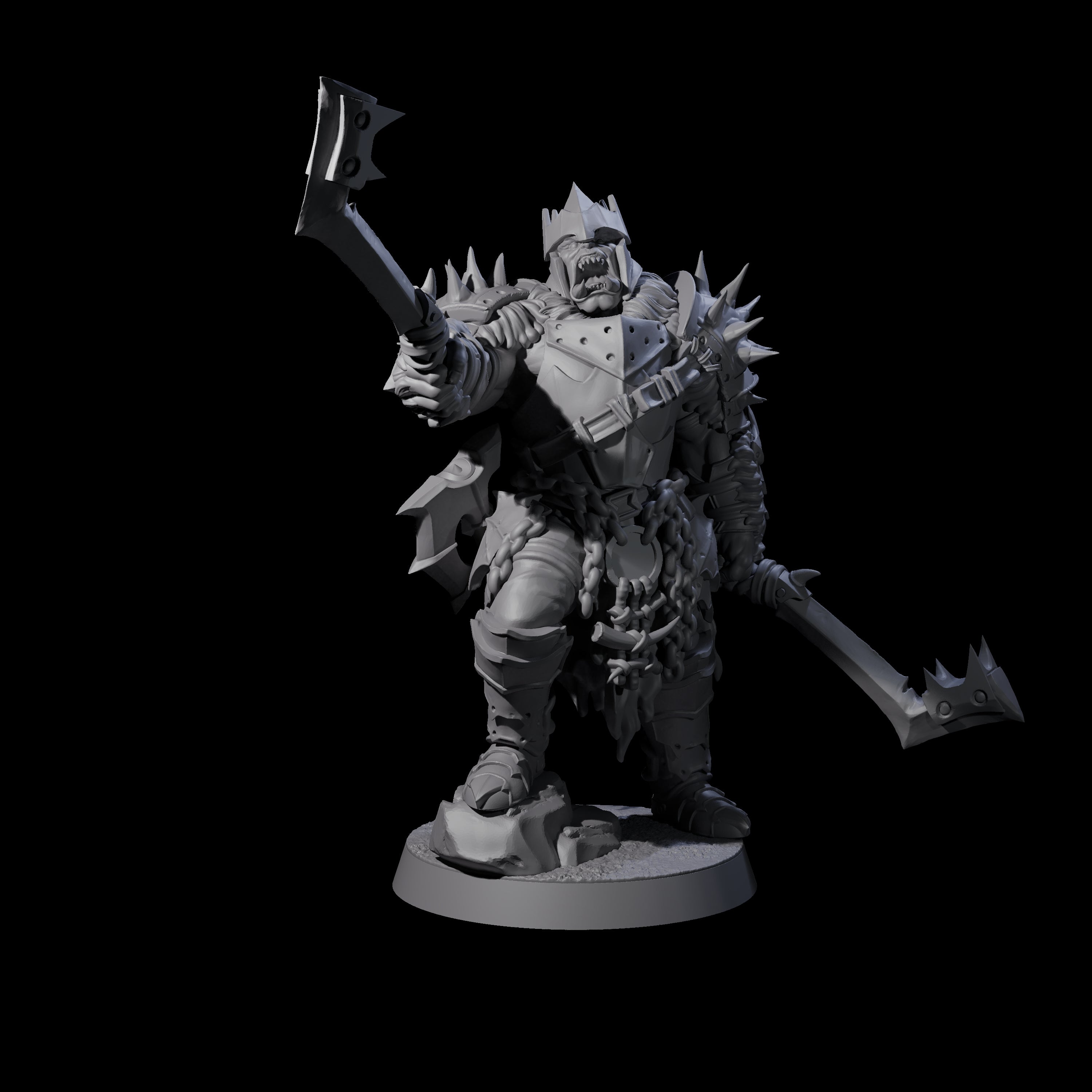 Commanding General Orc Warlord Miniature for Dungeons and Dragons, Pathfinder or other TTRPGs