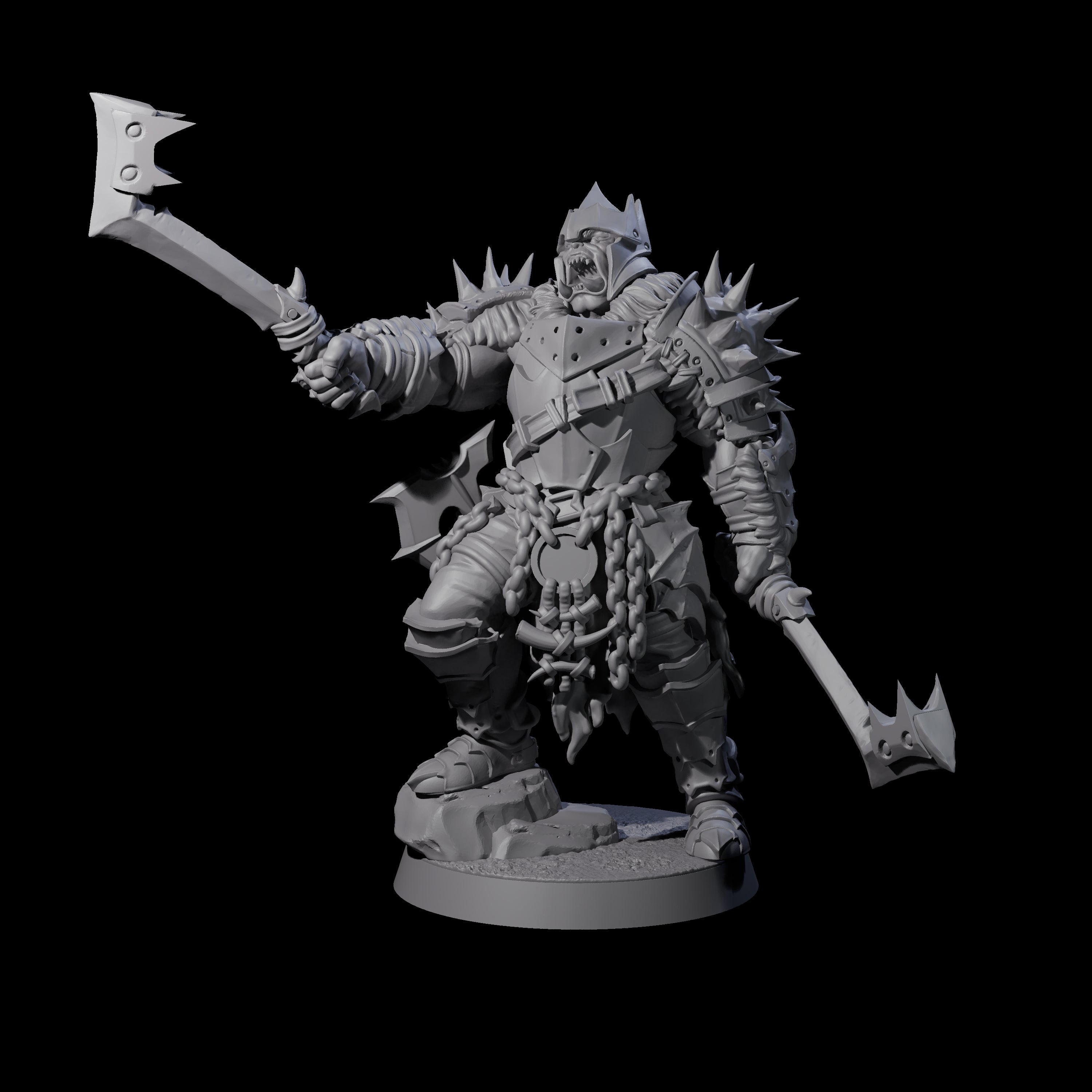 Commanding General Orc Warlord Miniature for Dungeons and Dragons, Pathfinder or other TTRPGs