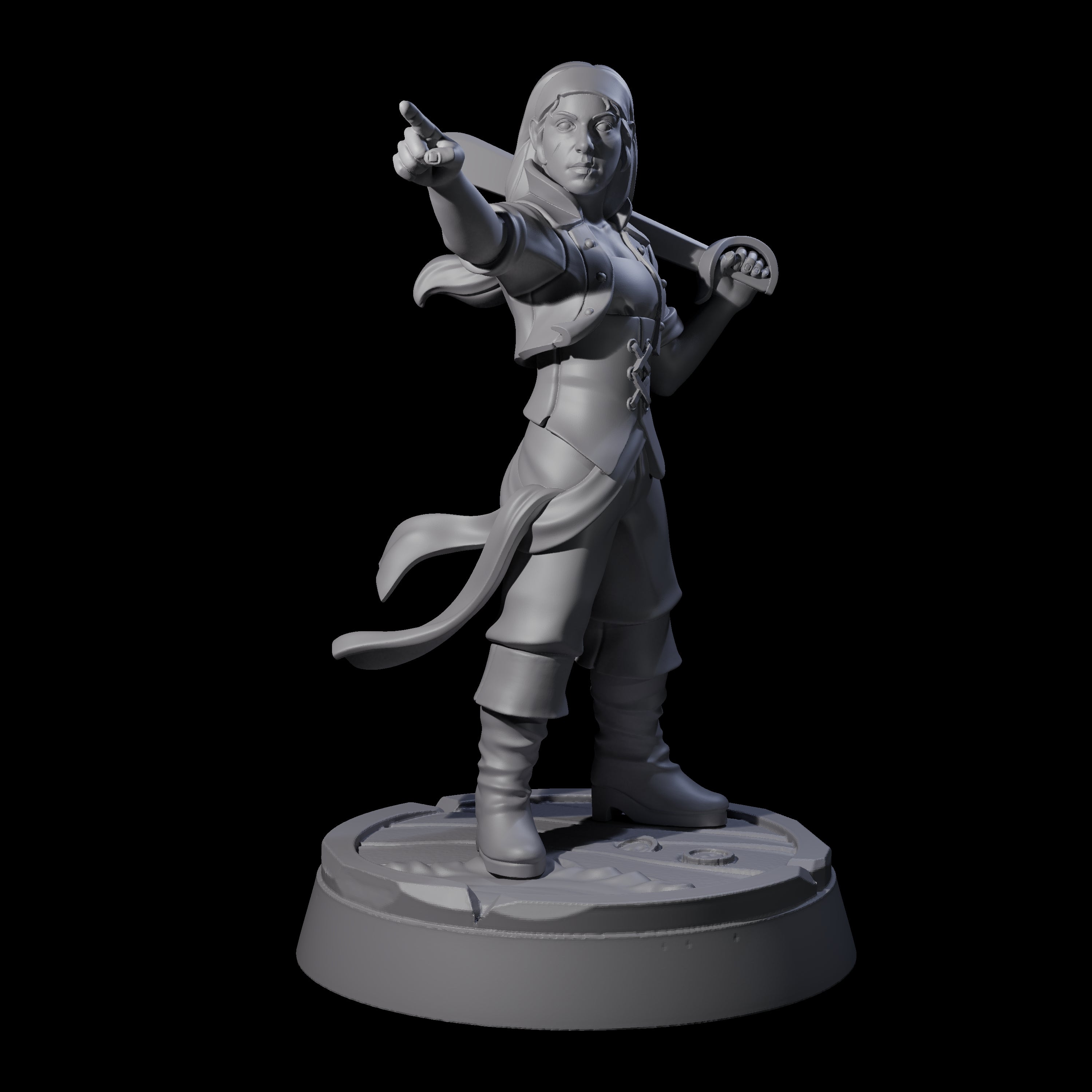 Commanding Human First Mate Miniature for Dungeons and Dragons, Pathfinder or other TTRPGs