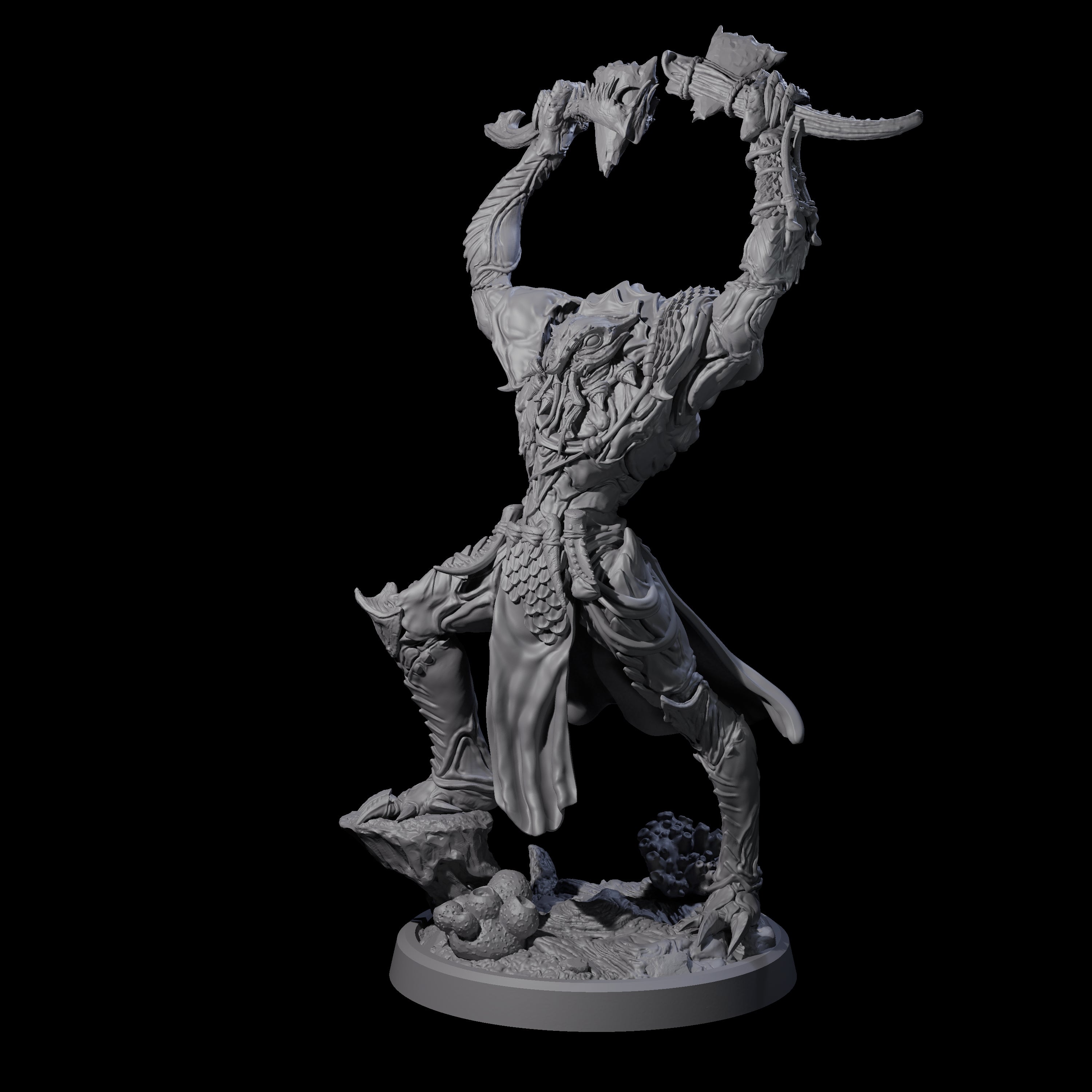 Commanding Wastrilith Warrior B Miniature for Dungeons and Dragons, Pathfinder or other TTRPGs