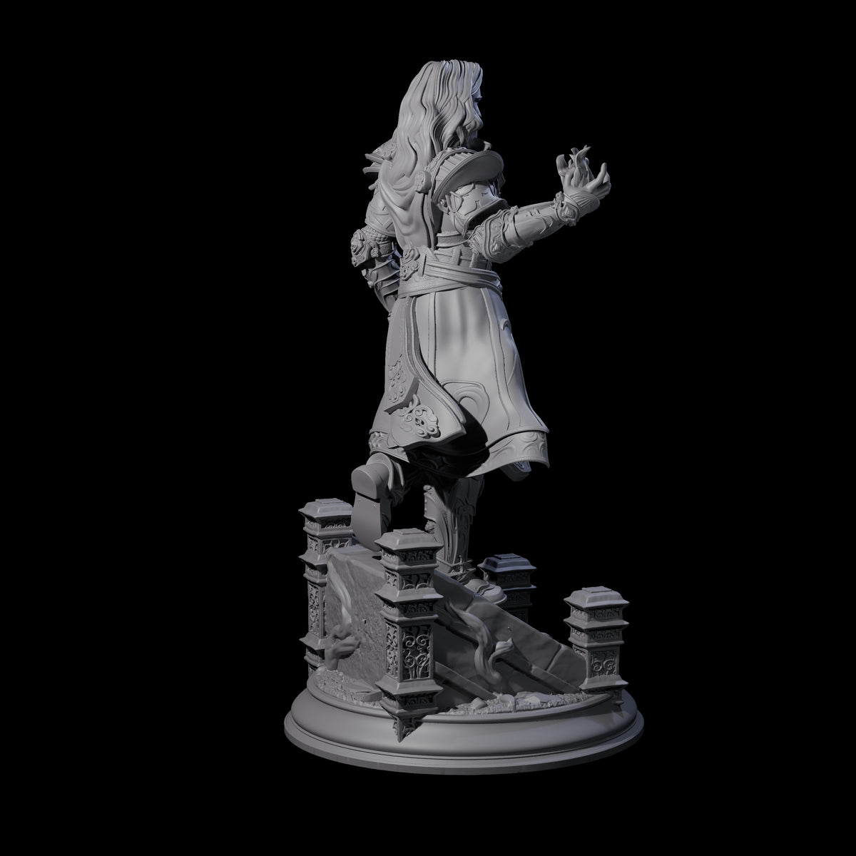 Composed Human Mage Miniature for Dungeons and Dragons, Pathfinder or other TTRPGs