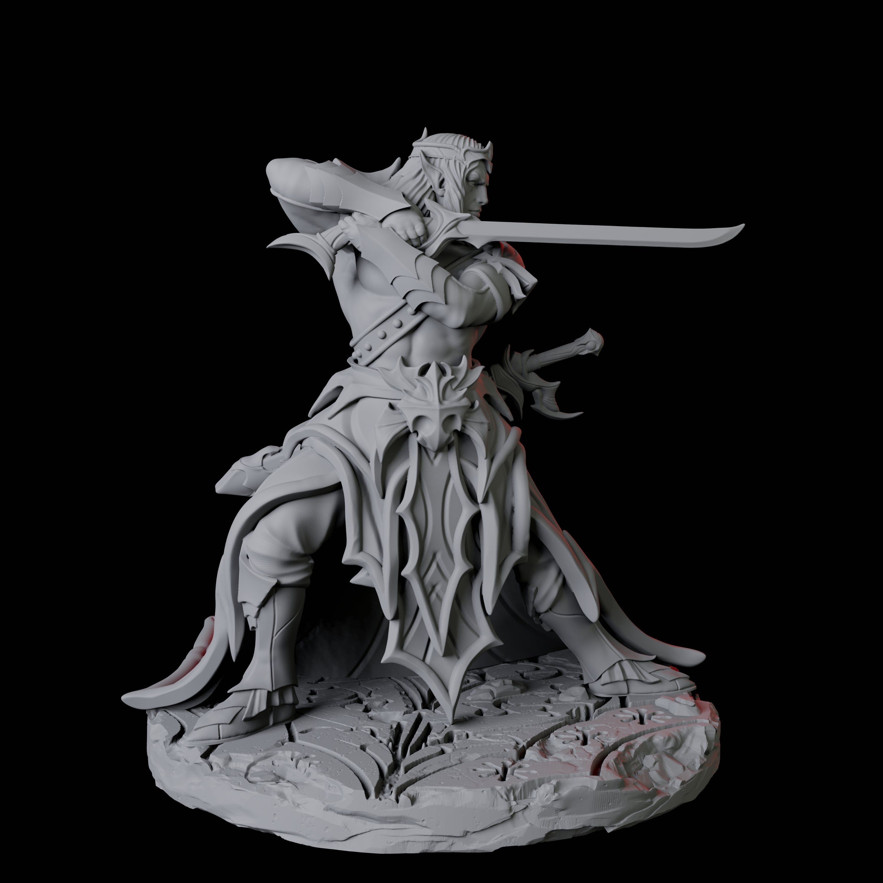 Composed Swordsmaster Miniature for Dungeons and Dragons, Pathfinder or other TTRPGs