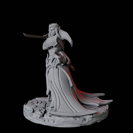 Composed Swordsmaster Miniature for Dungeons and Dragons, Pathfinder or other TTRPGs