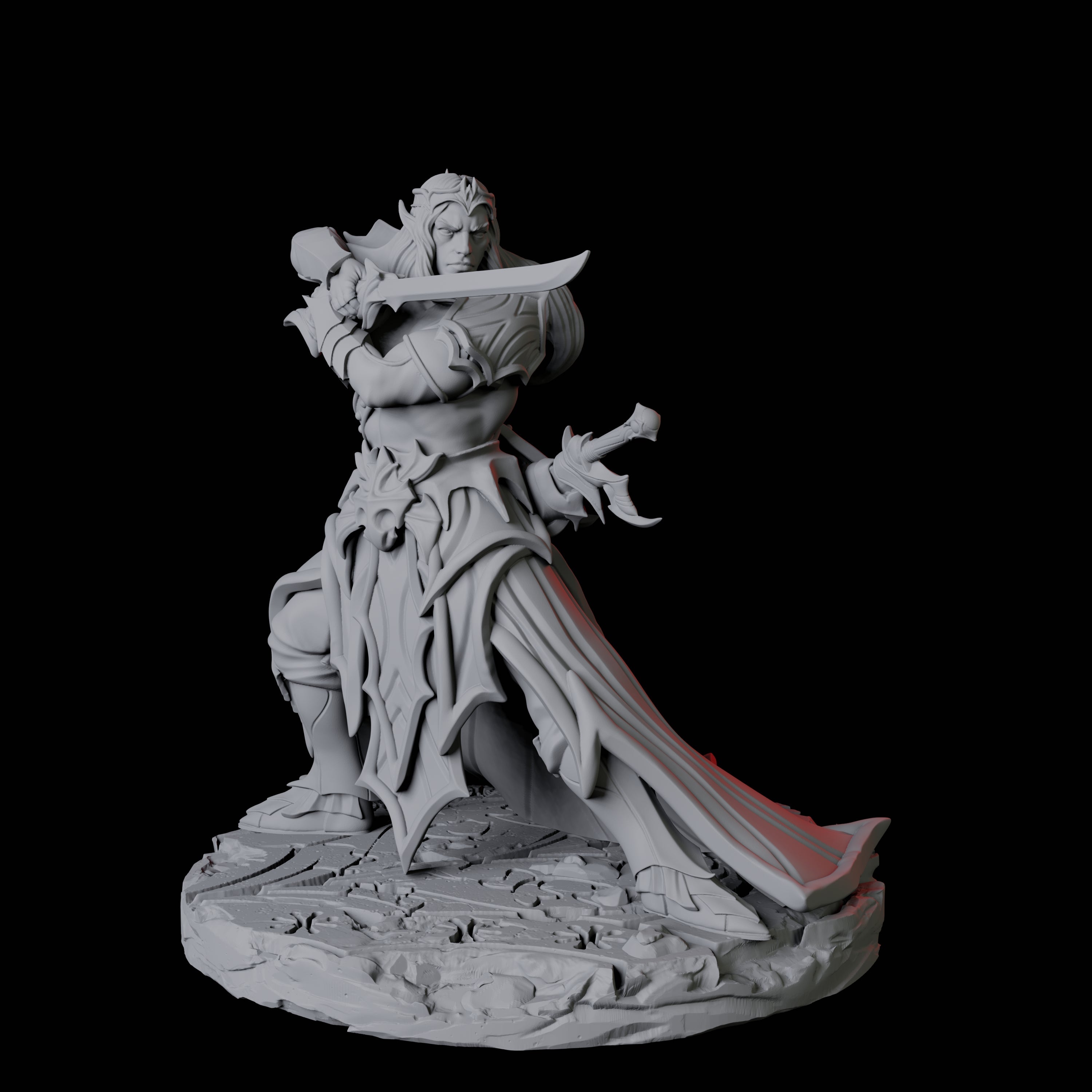 Composed Swordsmaster Miniature for Dungeons and Dragons, Pathfinder or other TTRPGs