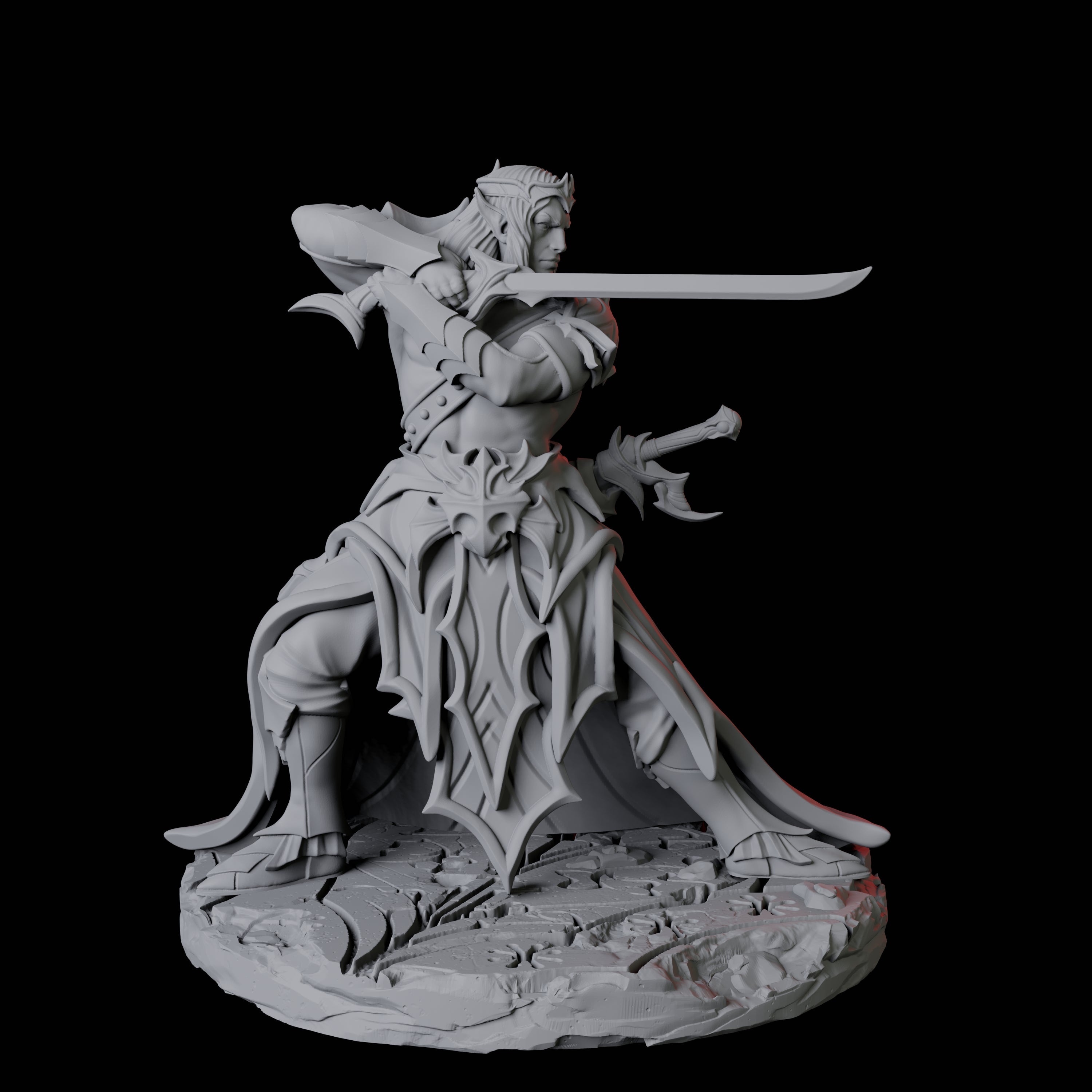 Composed Swordsmaster Miniature for Dungeons and Dragons, Pathfinder or other TTRPGs