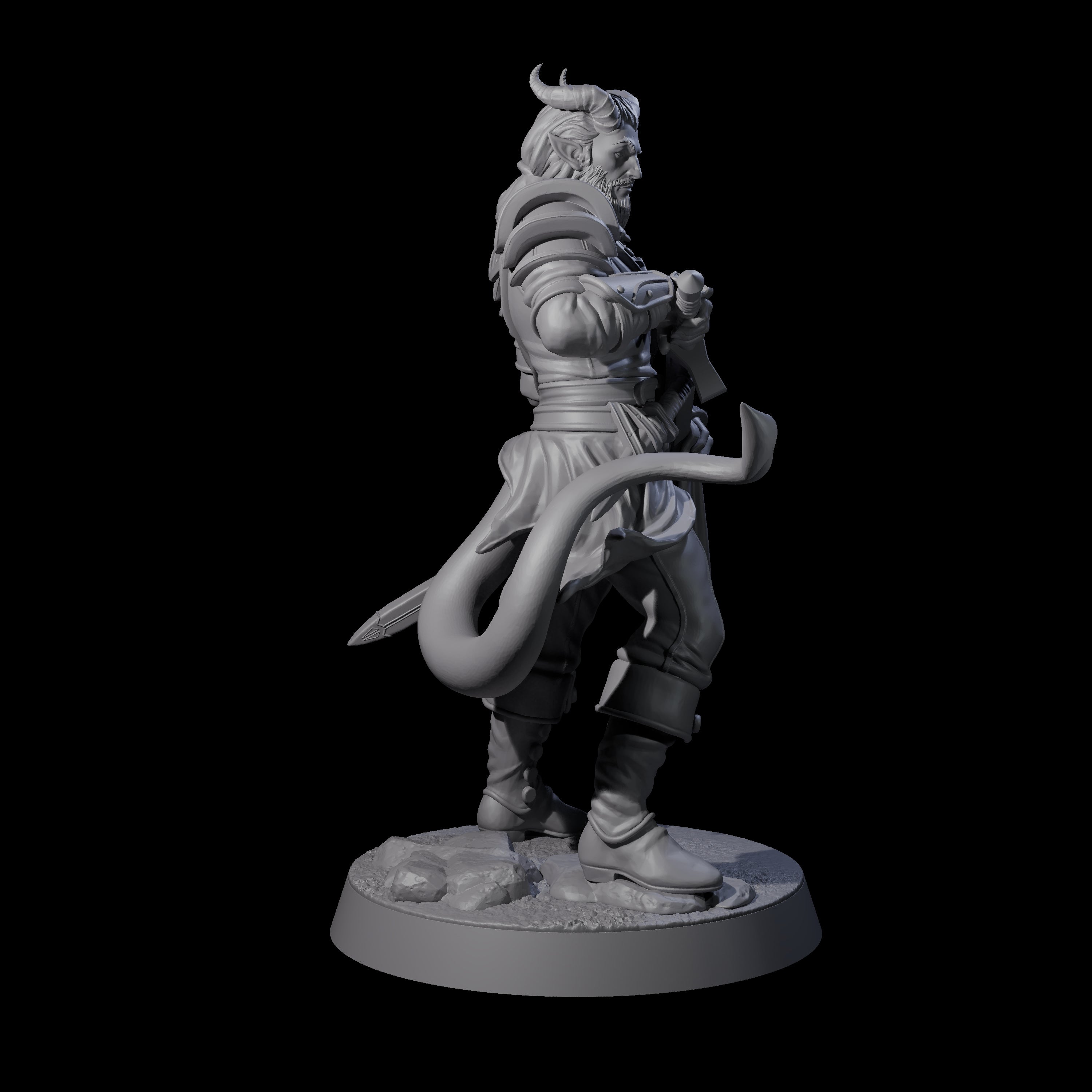 Composed Tiefling Paladin Miniature for Dungeons and Dragons, Pathfinder or other TTRPGs