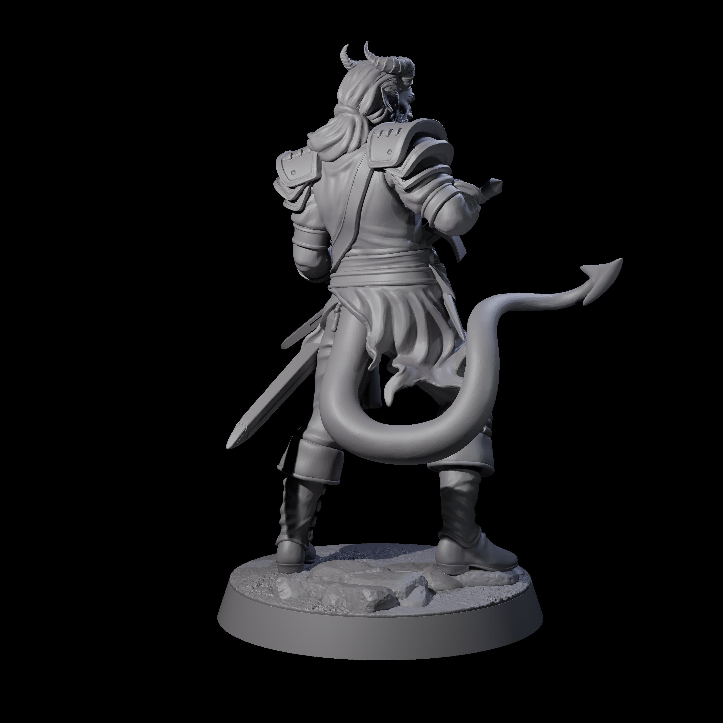 Composed Tiefling Paladin Miniature for Dungeons and Dragons, Pathfinder or other TTRPGs