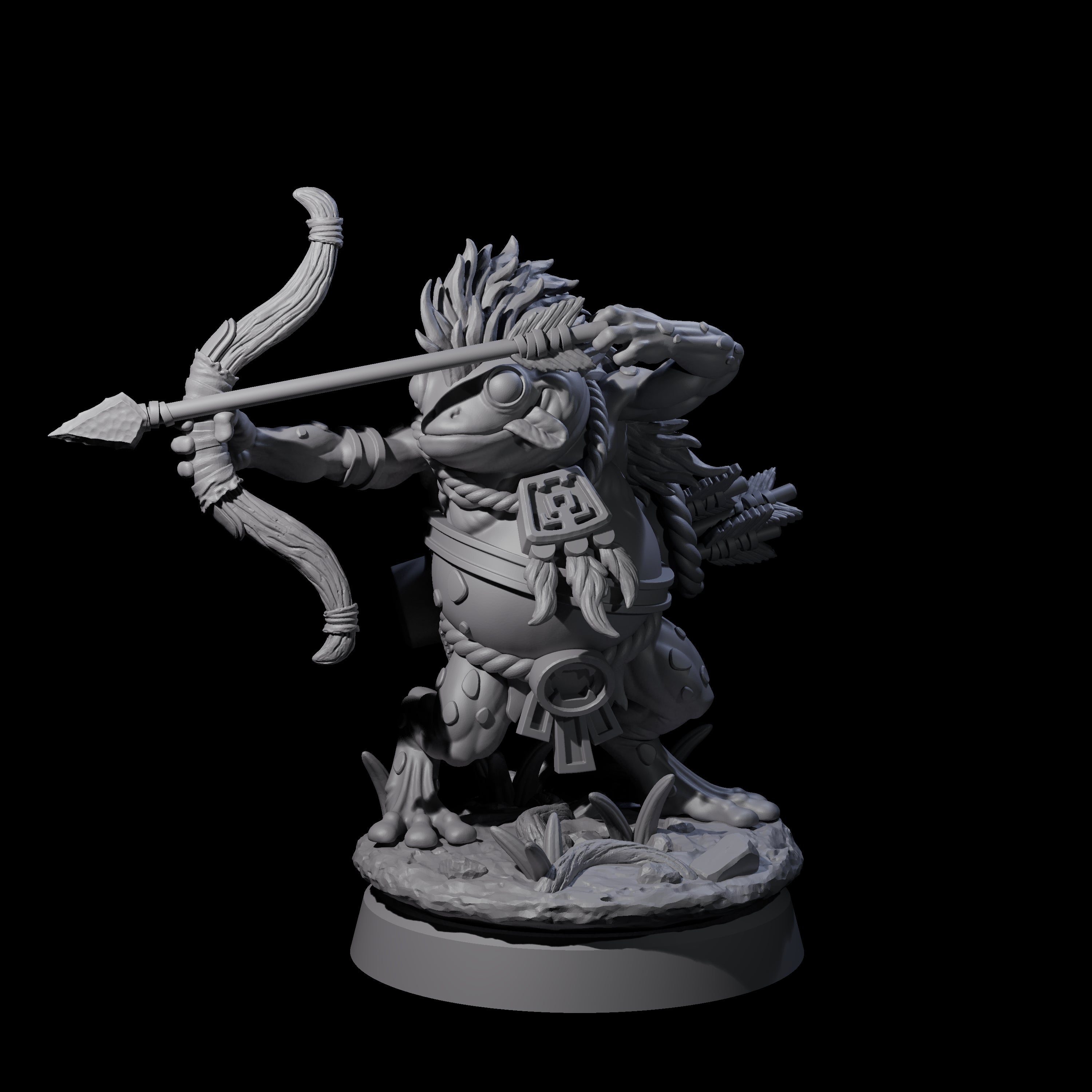 Concentrating Grung Hunter Miniature for Dungeons and Dragons, Pathfinder or other TTRPGs