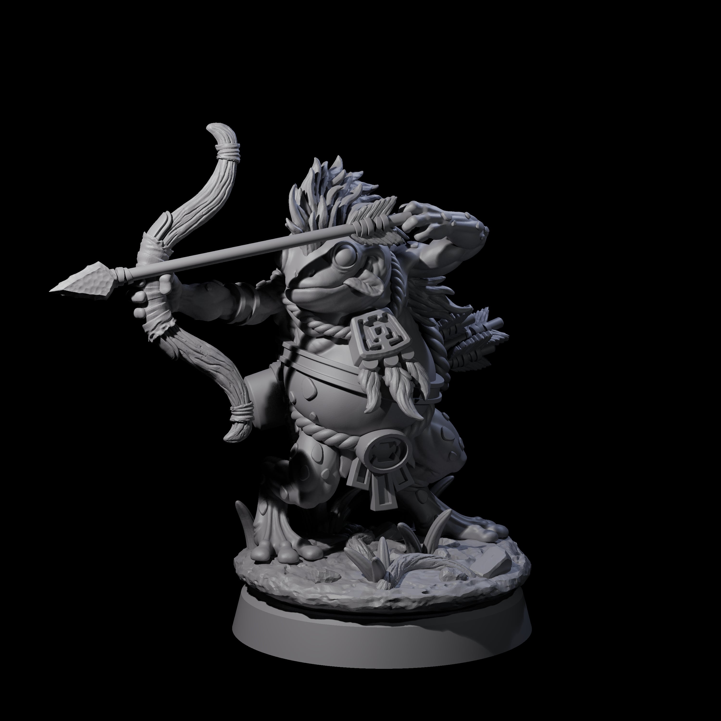 Concentrating Grung Hunter Miniature for Dungeons and Dragons, Pathfinder or other TTRPGs