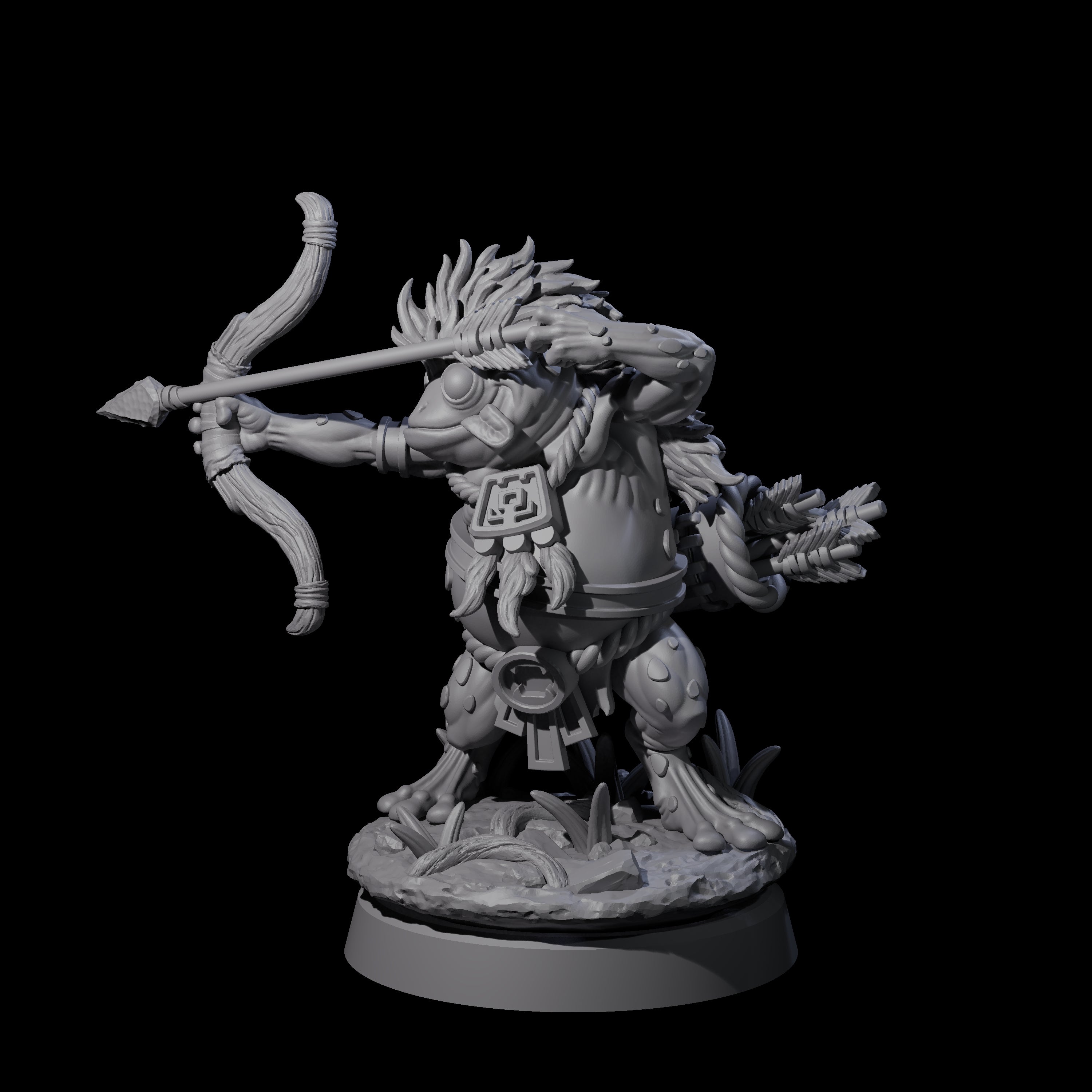 Concentrating Grung Hunter Miniature for Dungeons and Dragons, Pathfinder or other TTRPGs
