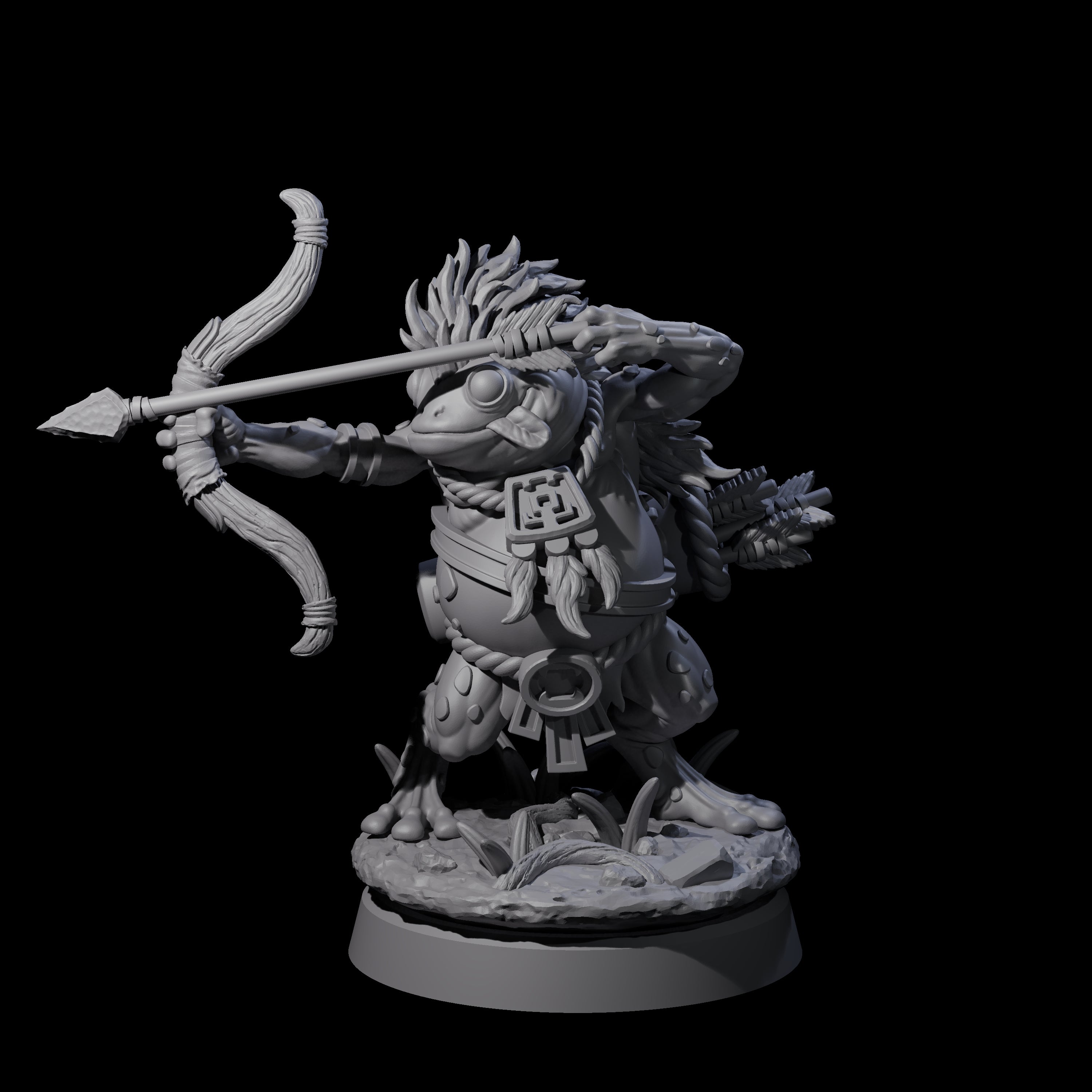 Concentrating Grung Hunter Miniature for Dungeons and Dragons, Pathfinder or other TTRPGs
