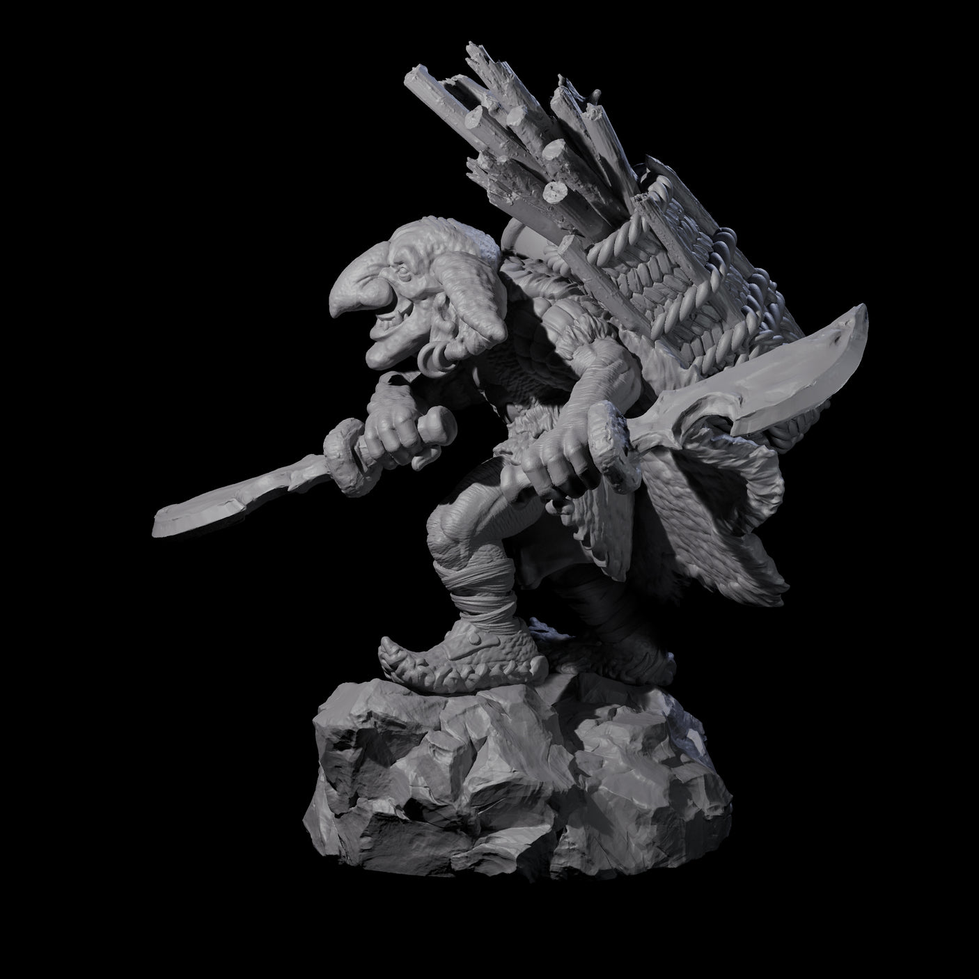 Confident Camping Goblin B Miniature for Dungeons and Dragons, Pathfinder or other TTRPGs