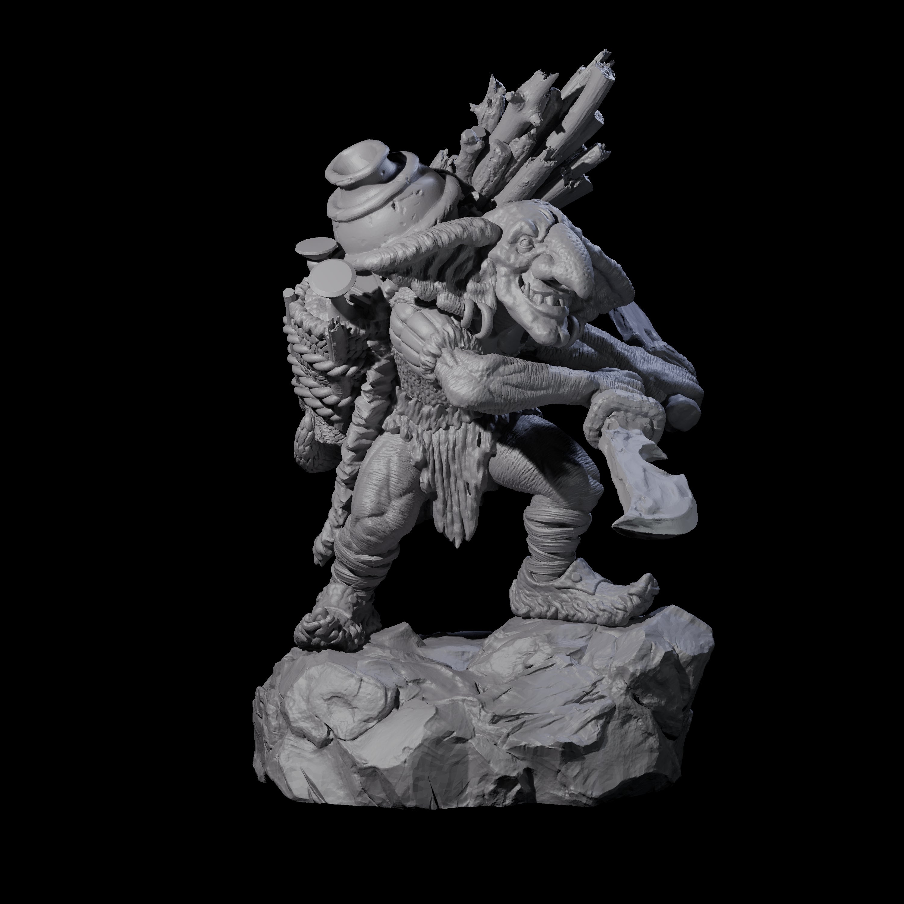 Confident Camping Goblin B Miniature for Dungeons and Dragons, Pathfinder or other TTRPGs