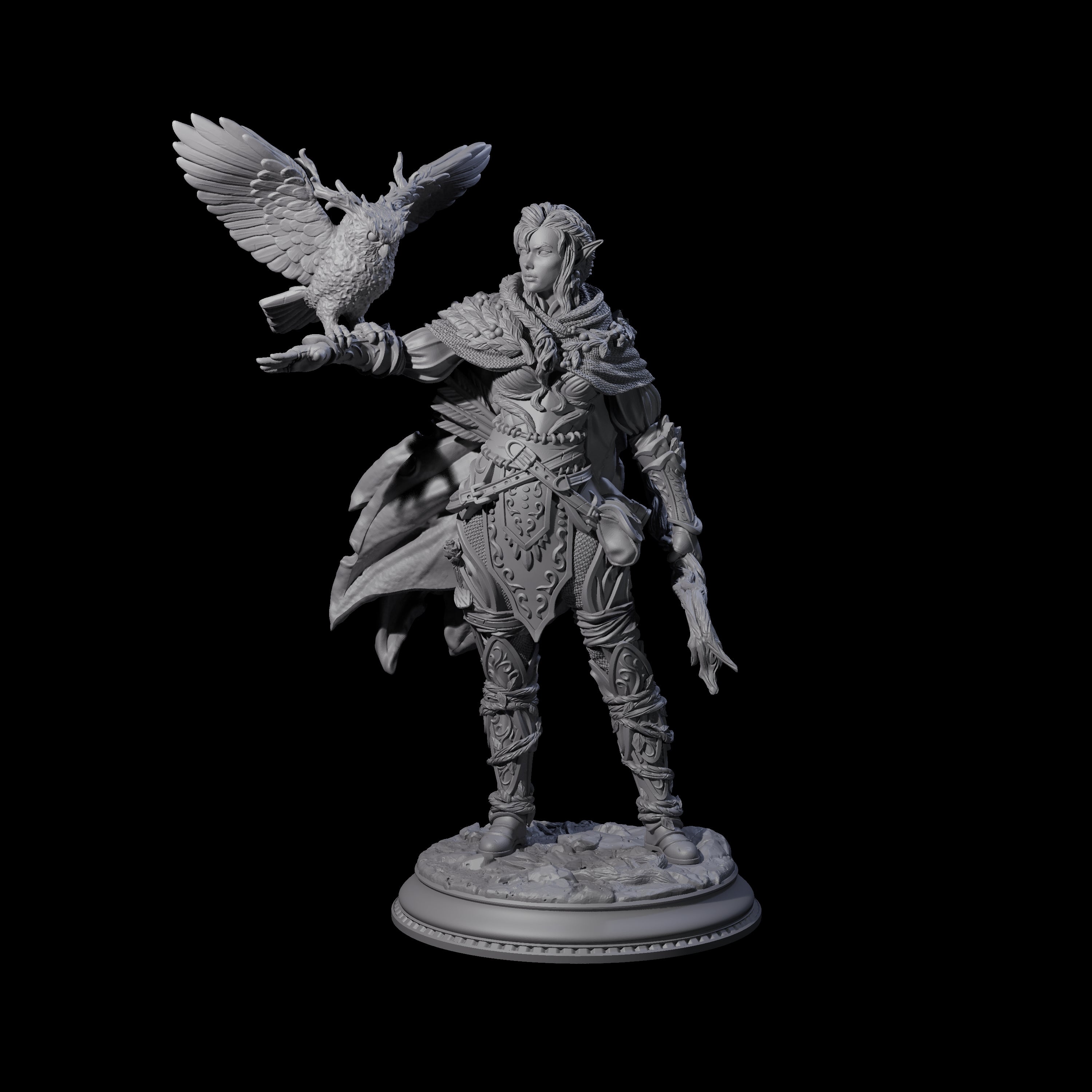 Confident Druid Hunter Miniature for Dungeons and Dragons, Pathfinder or other TTRPGs