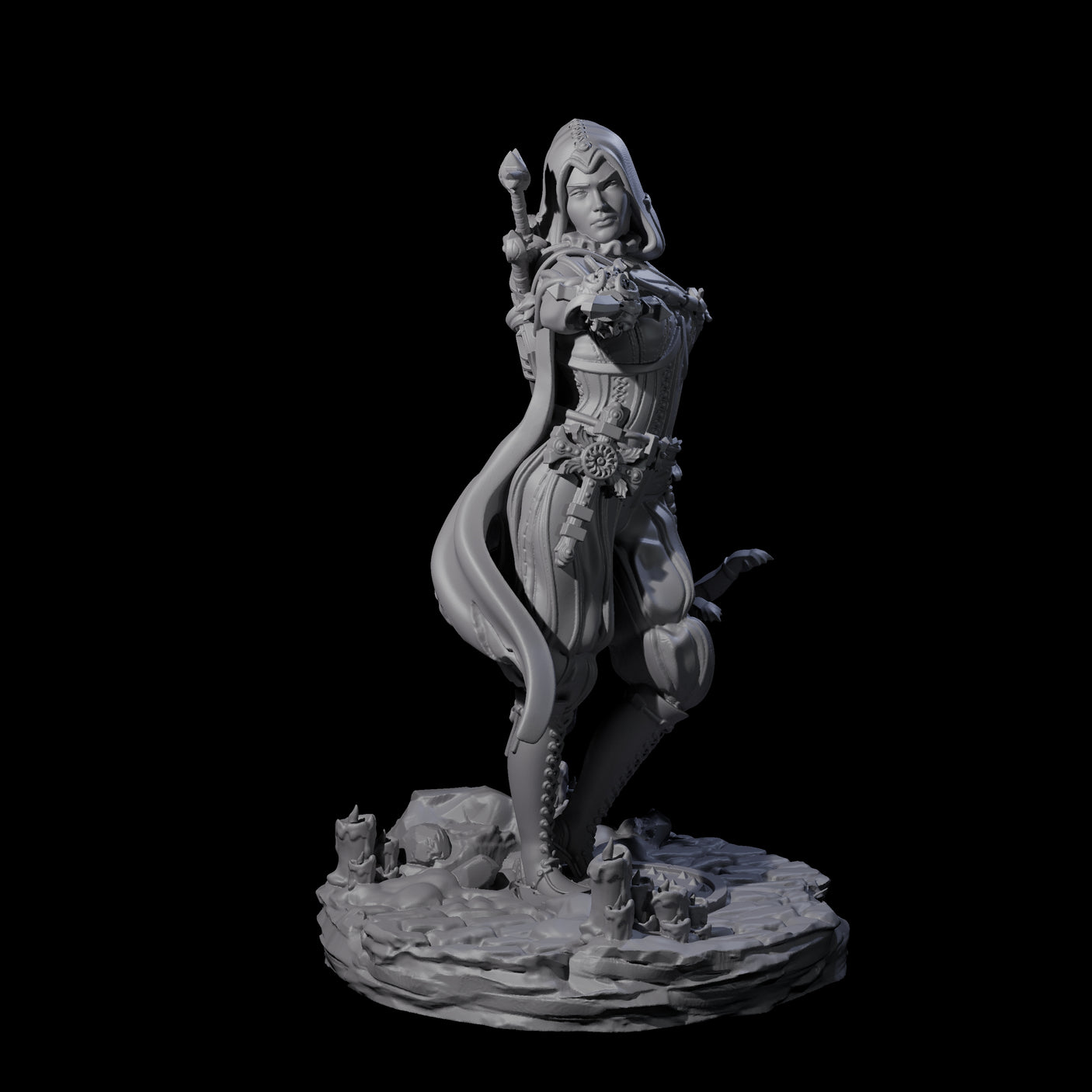 Confident Duelling Rogue Miniature for Dungeons and Dragons, Pathfinder or other TTRPGs