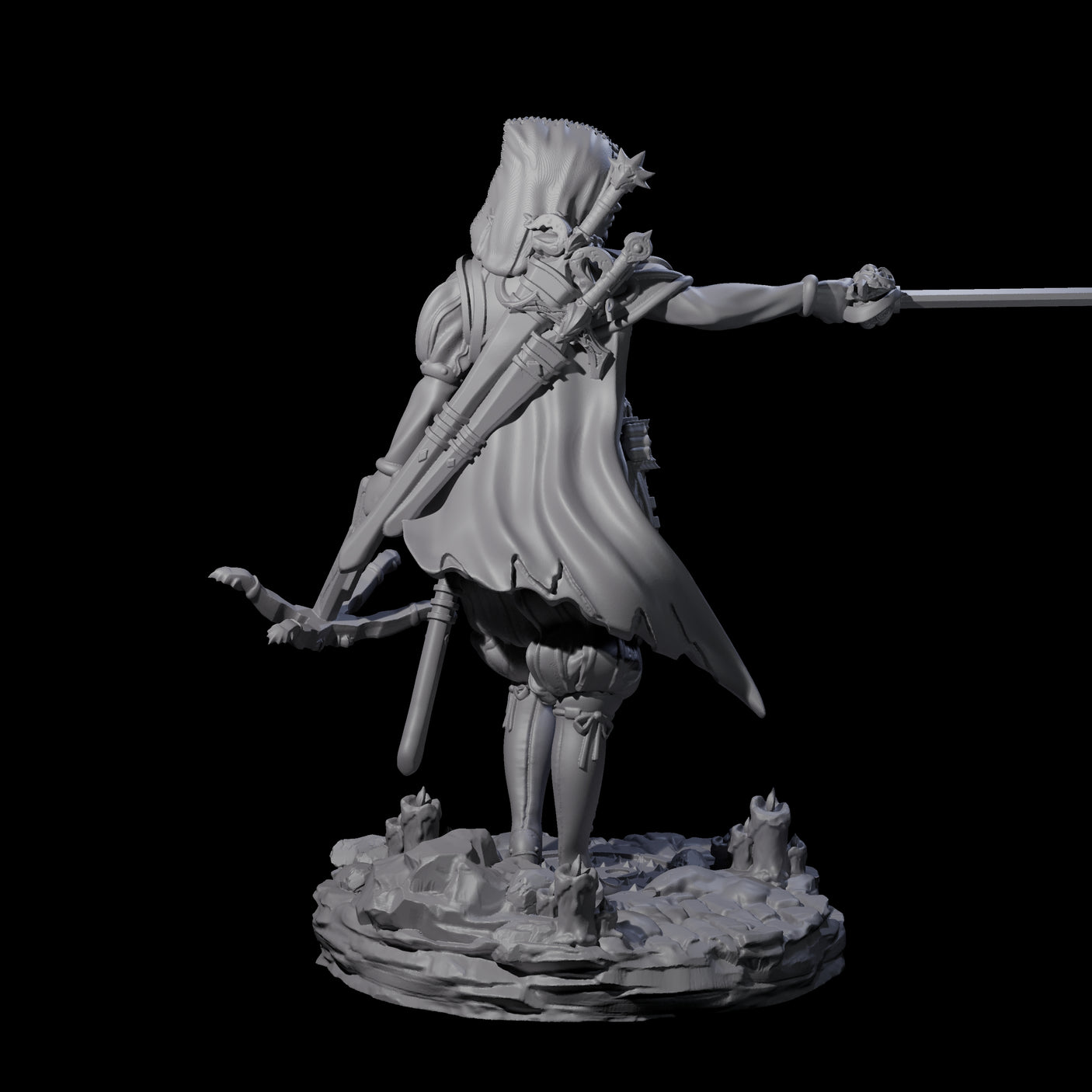 Confident Duelling Rogue Miniature for Dungeons and Dragons, Pathfinder or other TTRPGs