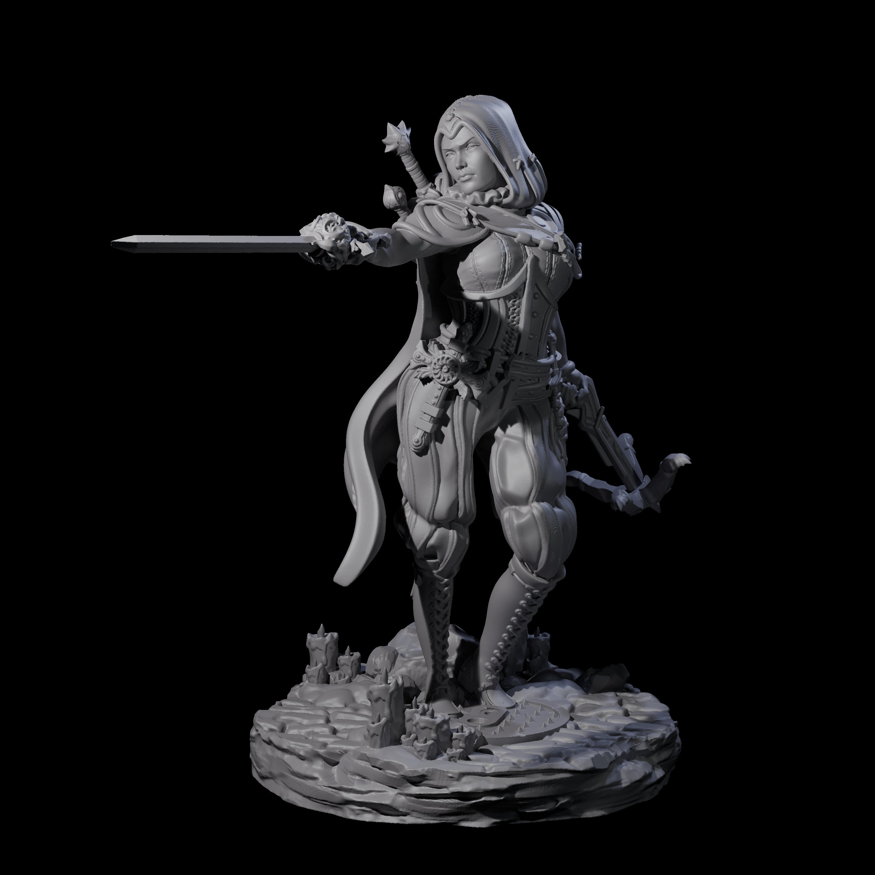 Confident Duelling Rogue Miniature for Dungeons and Dragons, Pathfinder or other TTRPGs