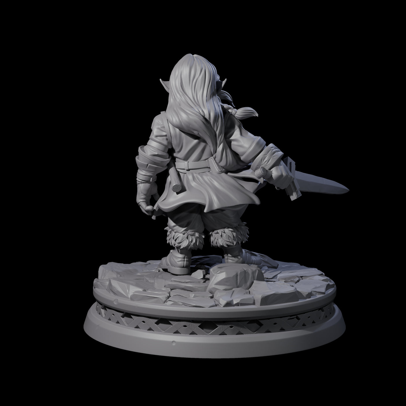 Confident Halfling Fighter Miniature for Dungeons and Dragons, Pathfinder or other TTRPGs