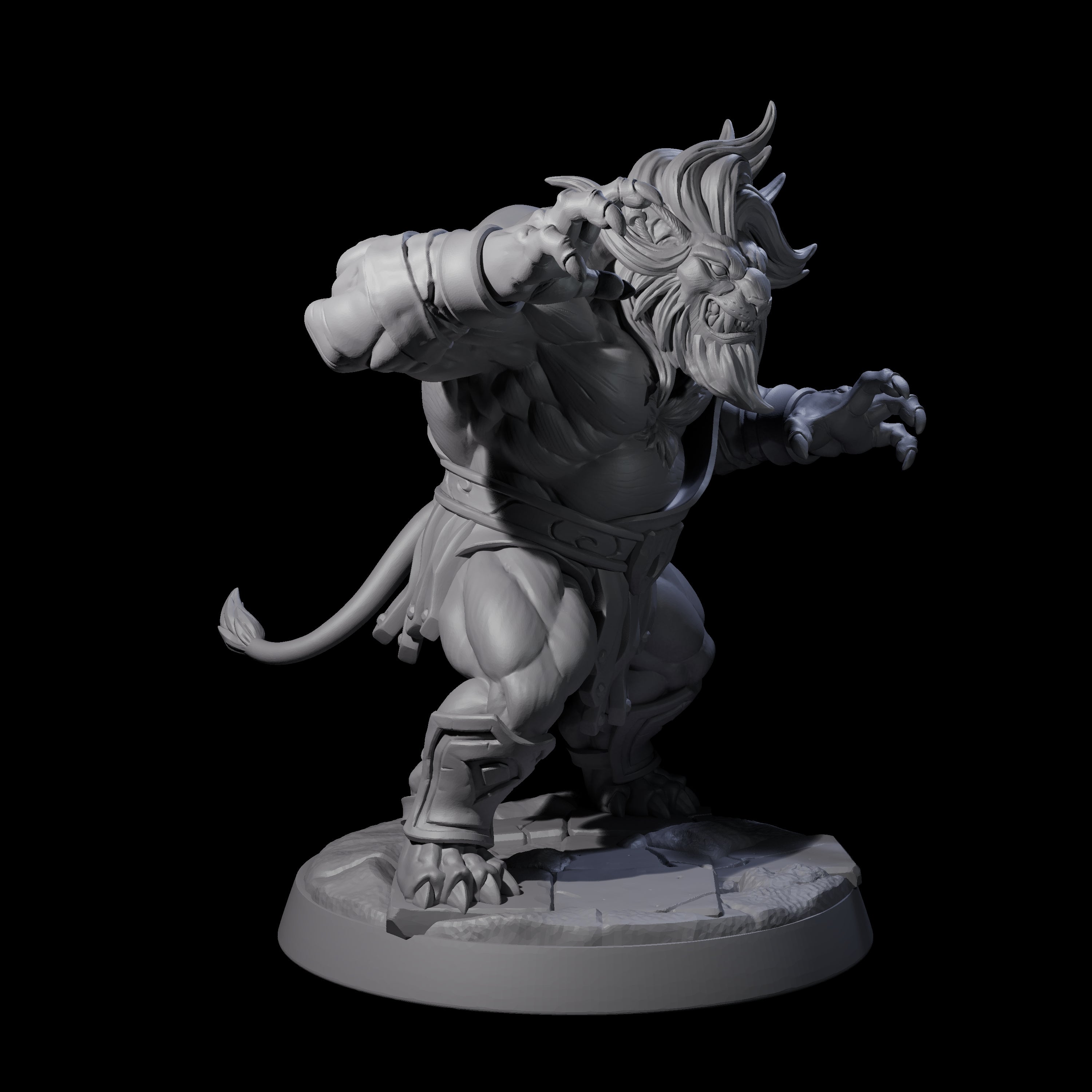 Confident Leonin Brawler Miniature for Dungeons and Dragons, Pathfinder or other TTRPGs