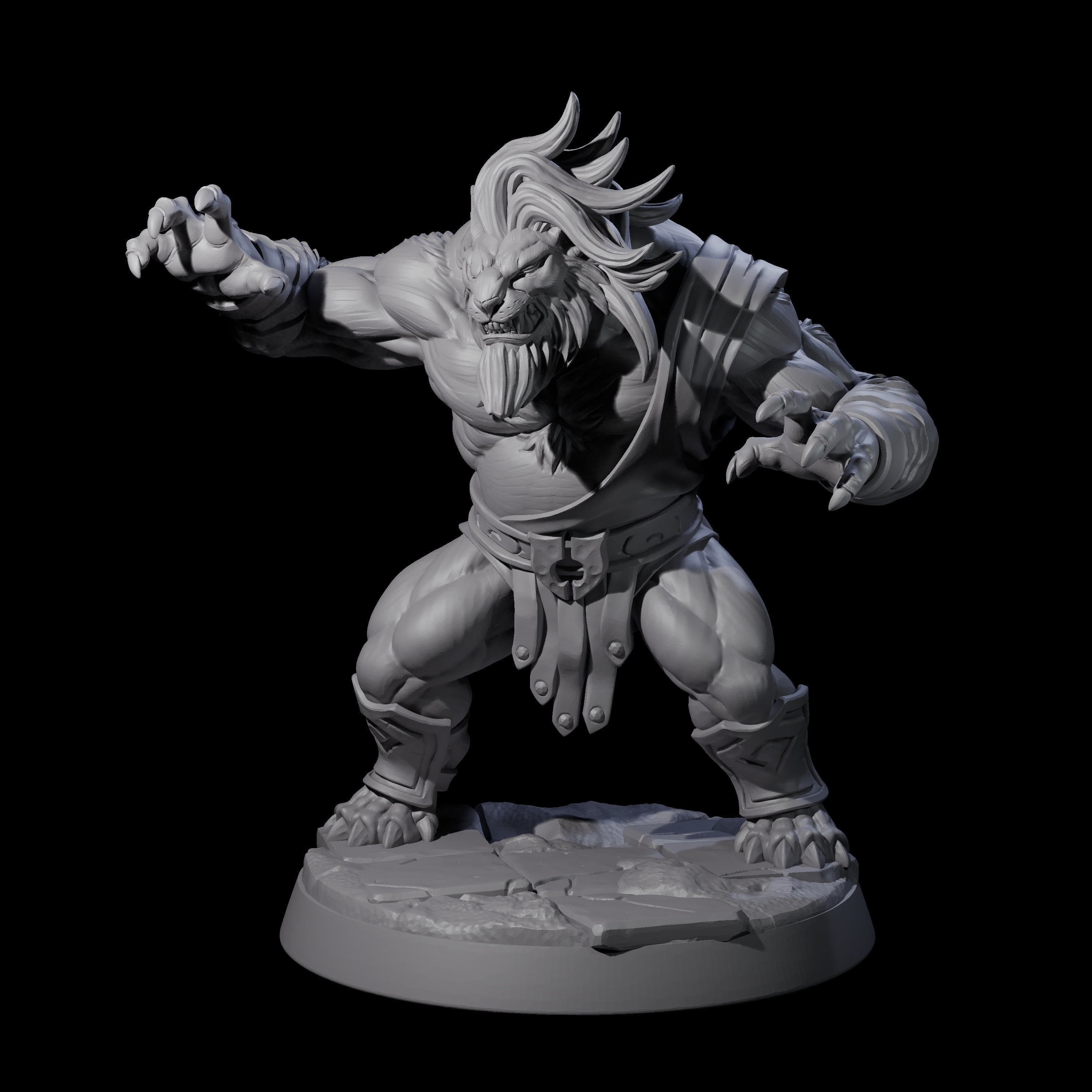 Confident Leonin Brawler Miniature for Dungeons and Dragons, Pathfinder or other TTRPGs