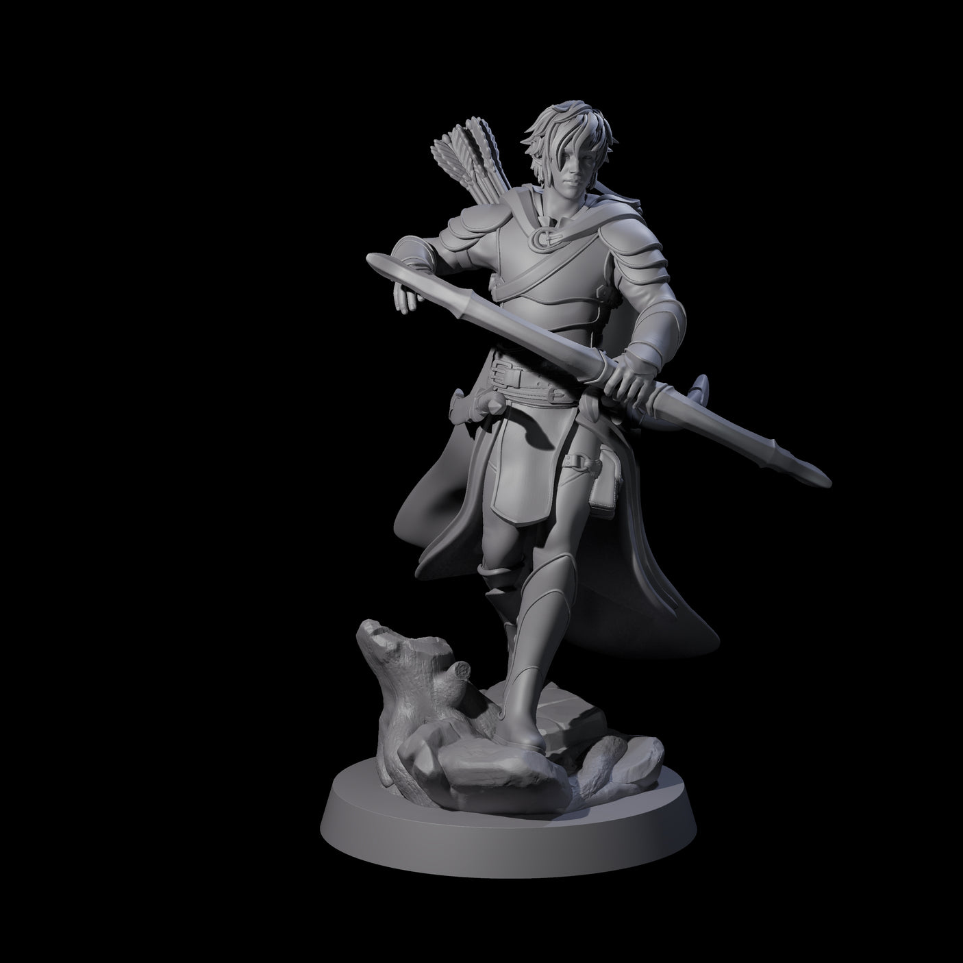 Confident Ranger Miniature for Dungeons and Dragons, Pathfinder or other TTRPGs