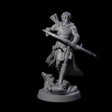 Confident Ranger Miniature for Dungeons and Dragons, Pathfinder or other TTRPGs